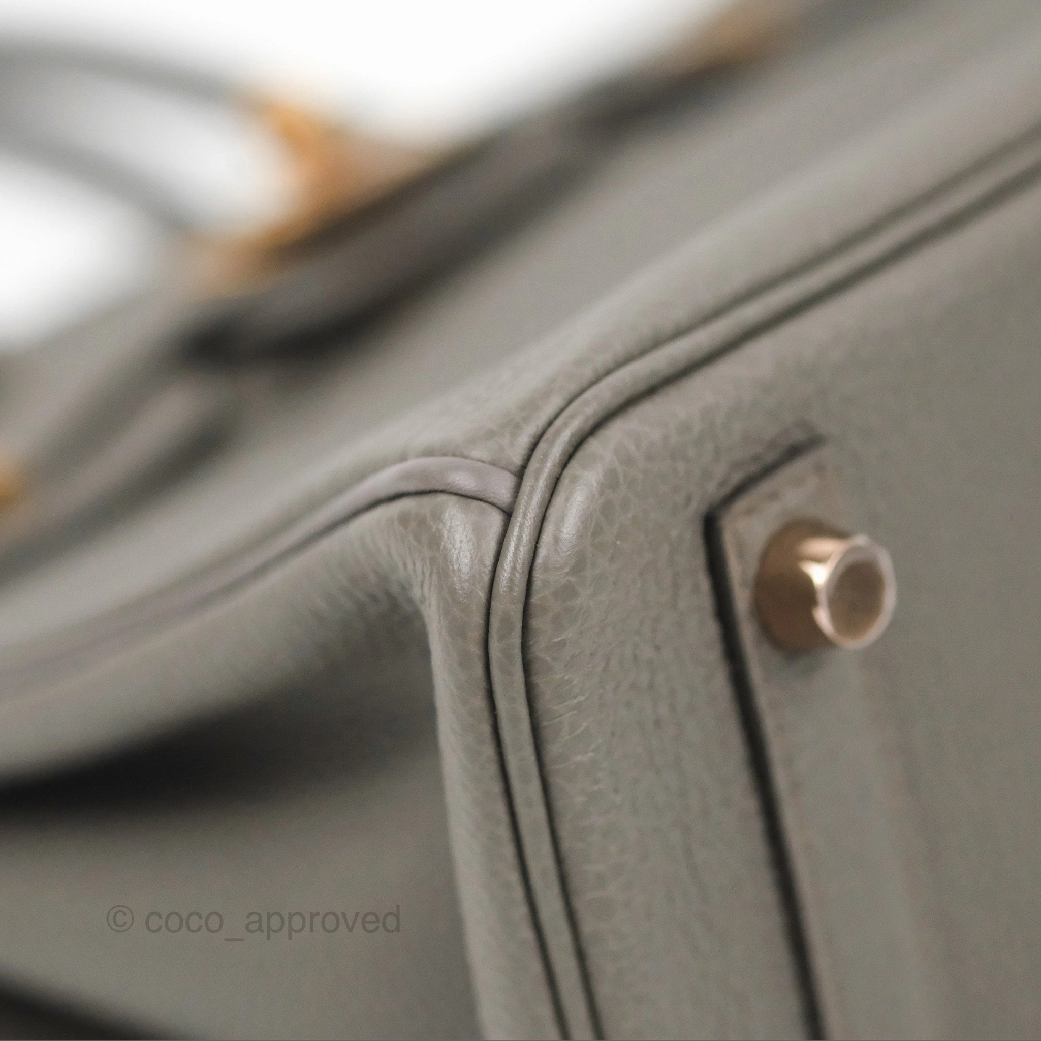 Hermes Birkin 25 Retourne Etain Togo Rose Gold Hardware