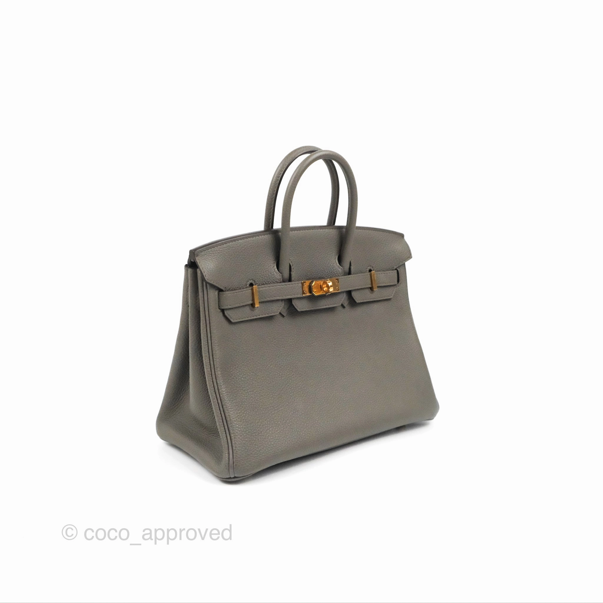 Hermes Birkin 25 Retourne Etain Togo Rose Gold Hardware