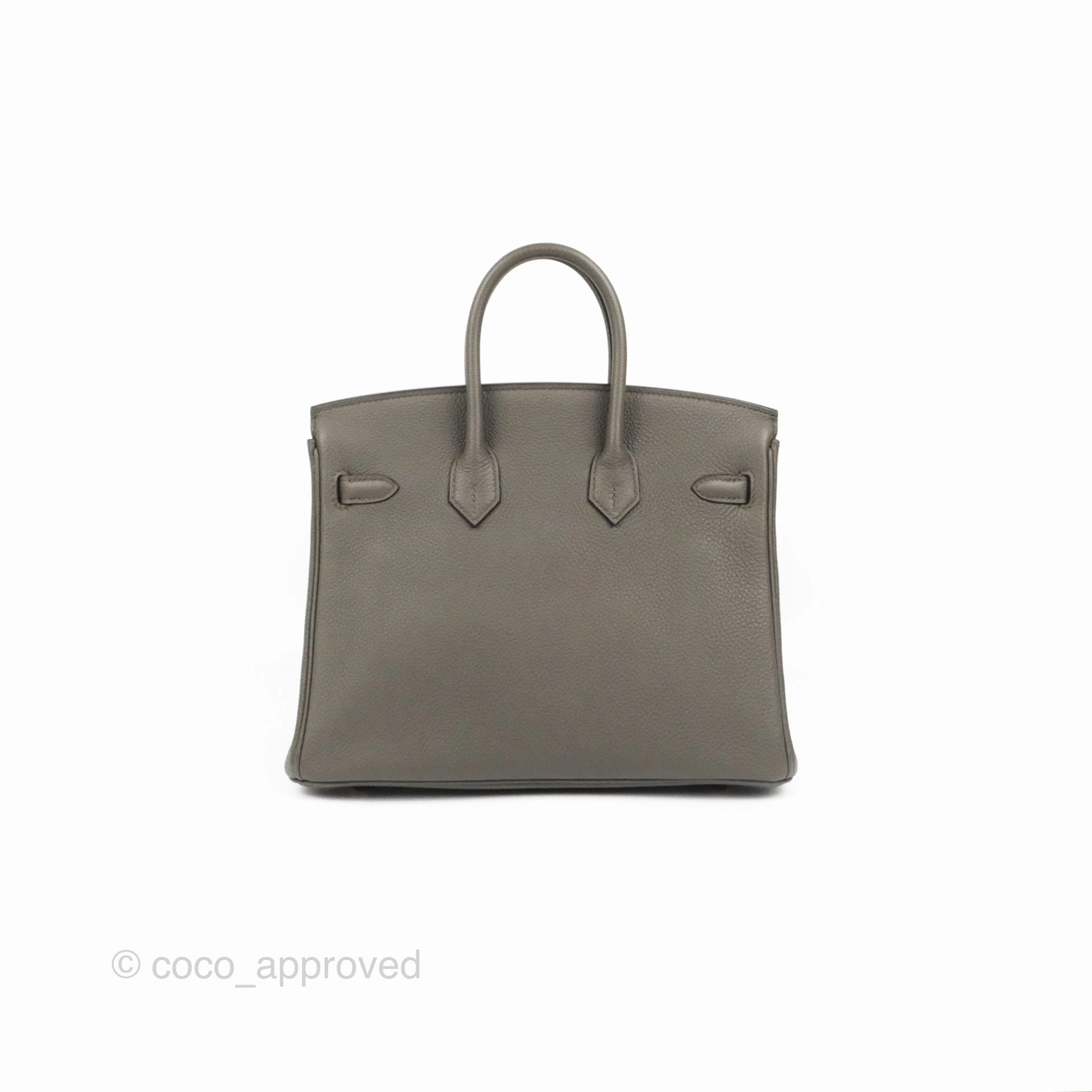 Hermes Birkin 25 Retourne Etain Togo Rose Gold Hardware