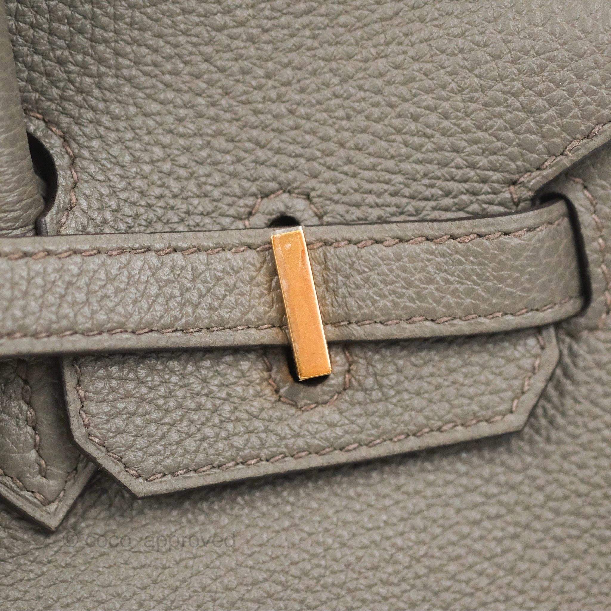 Hermes Birkin 25 Retourne Etain Togo Rose Gold Hardware