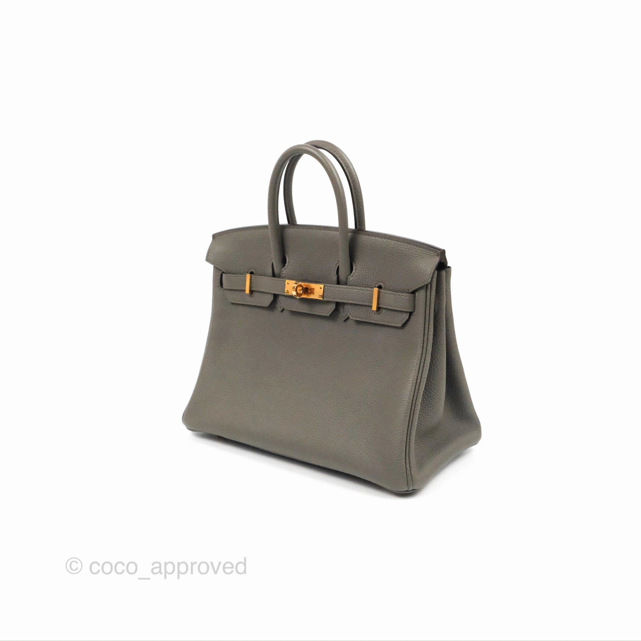 Hermes Birkin 25 Retourne Etain Togo Rose Gold Hardware