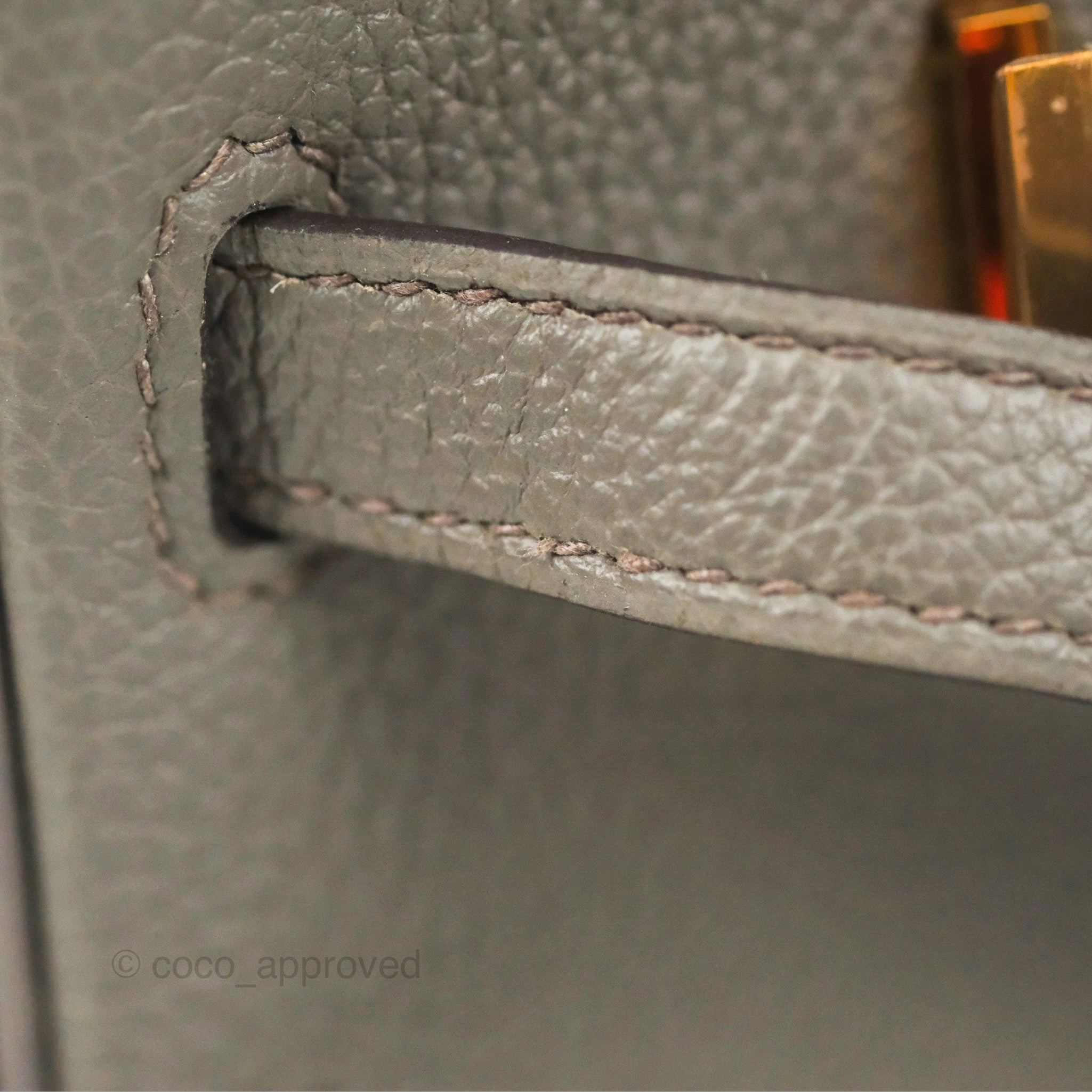 Hermes Birkin 25 Retourne Etain Togo Rose Gold Hardware