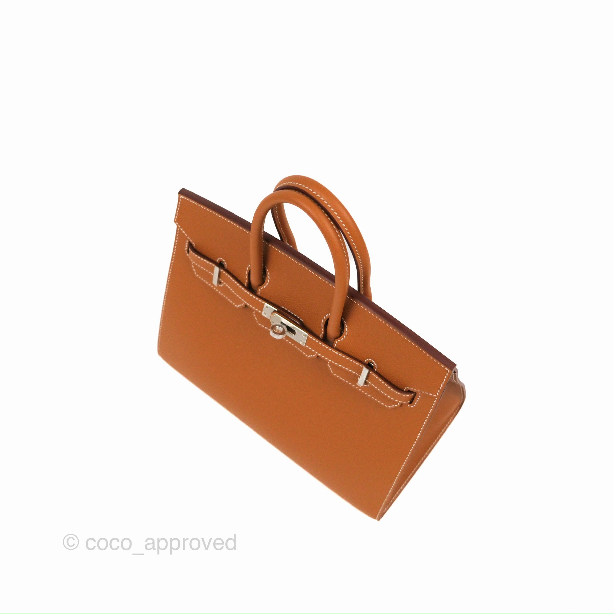 Hermes Birkin 25 Sellier Gold Epsom Palladium Hardware