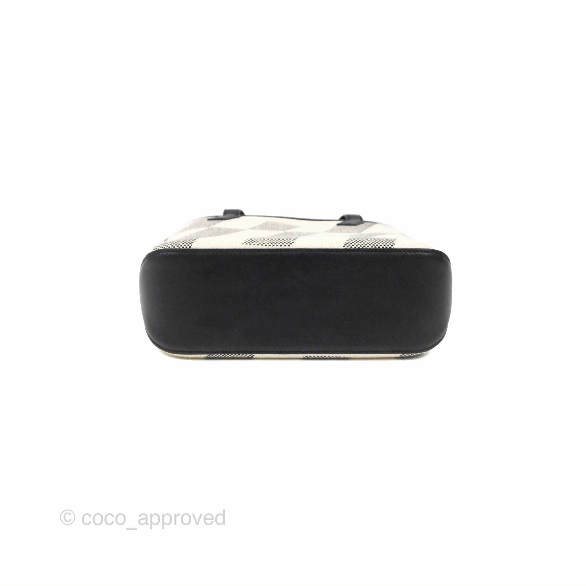 Hermes Cabas H En Biais 27 Black/Ecru Canvas