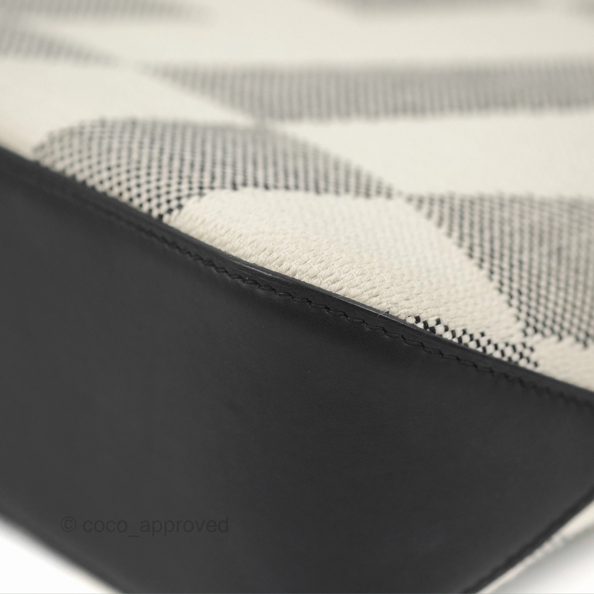 Hermes Cabas H En Biais 27 Black/Ecru Canvas