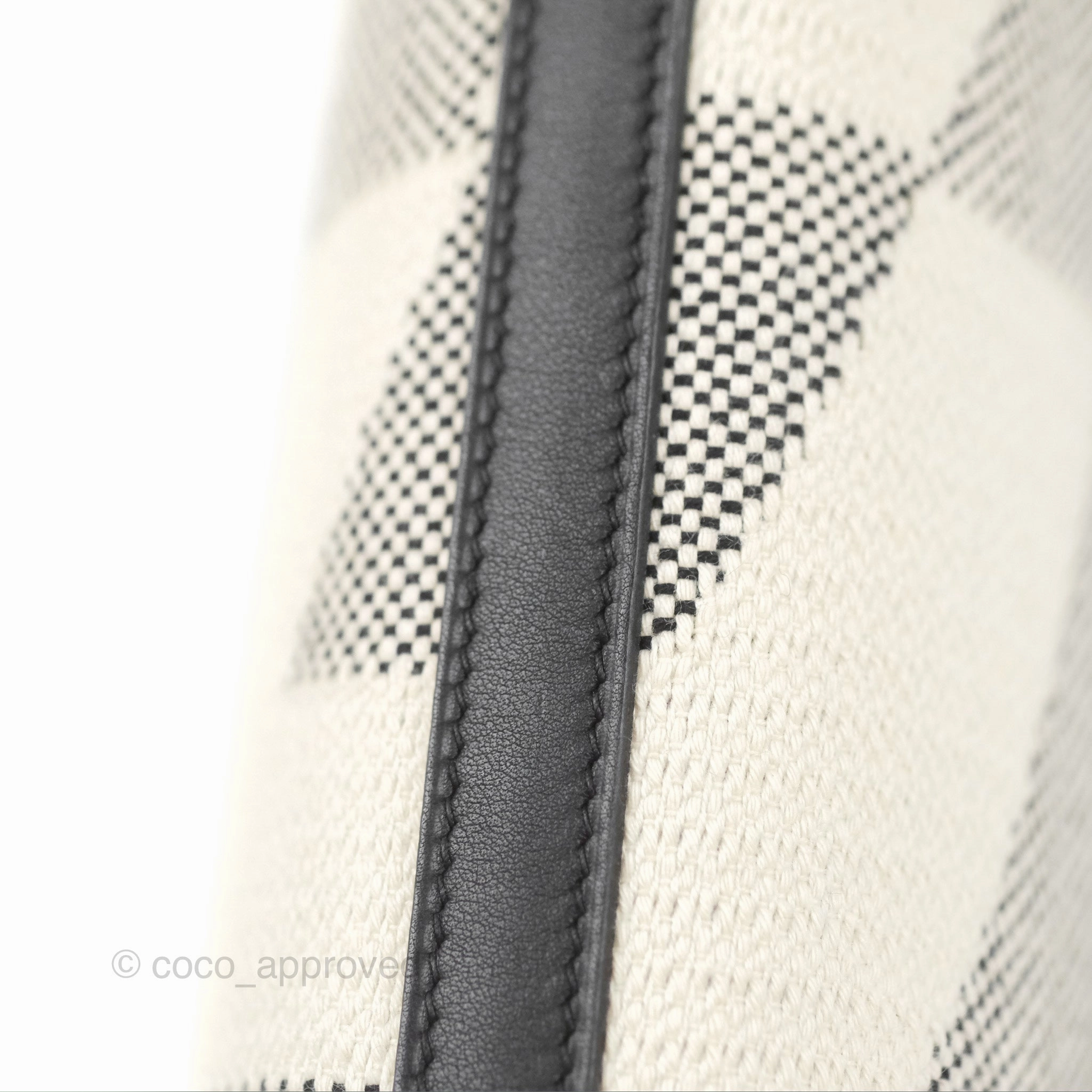 Hermes Cabas H En Biais 27 Black/Ecru Canvas