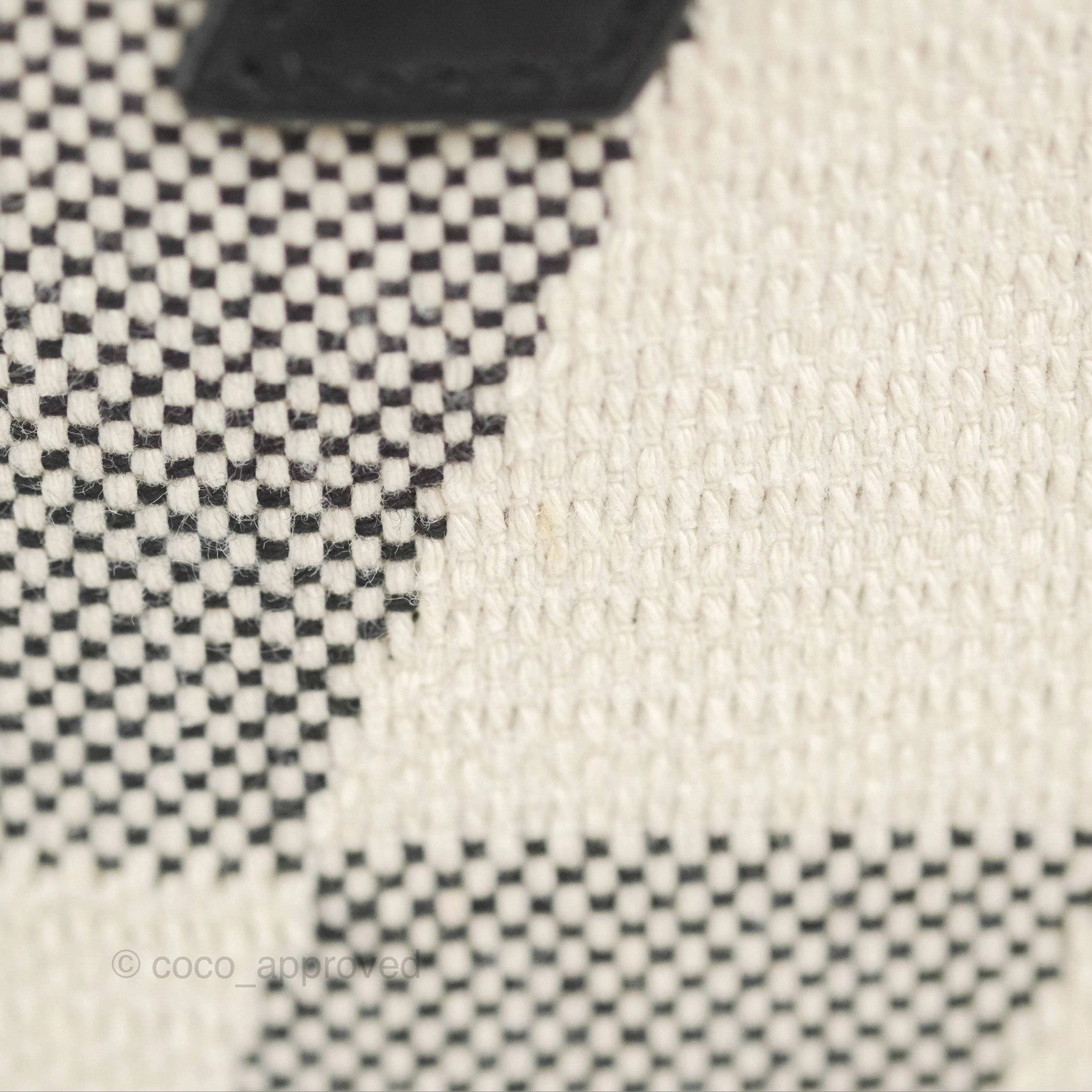 Hermes Cabas H En Biais 27 Black/Ecru Canvas