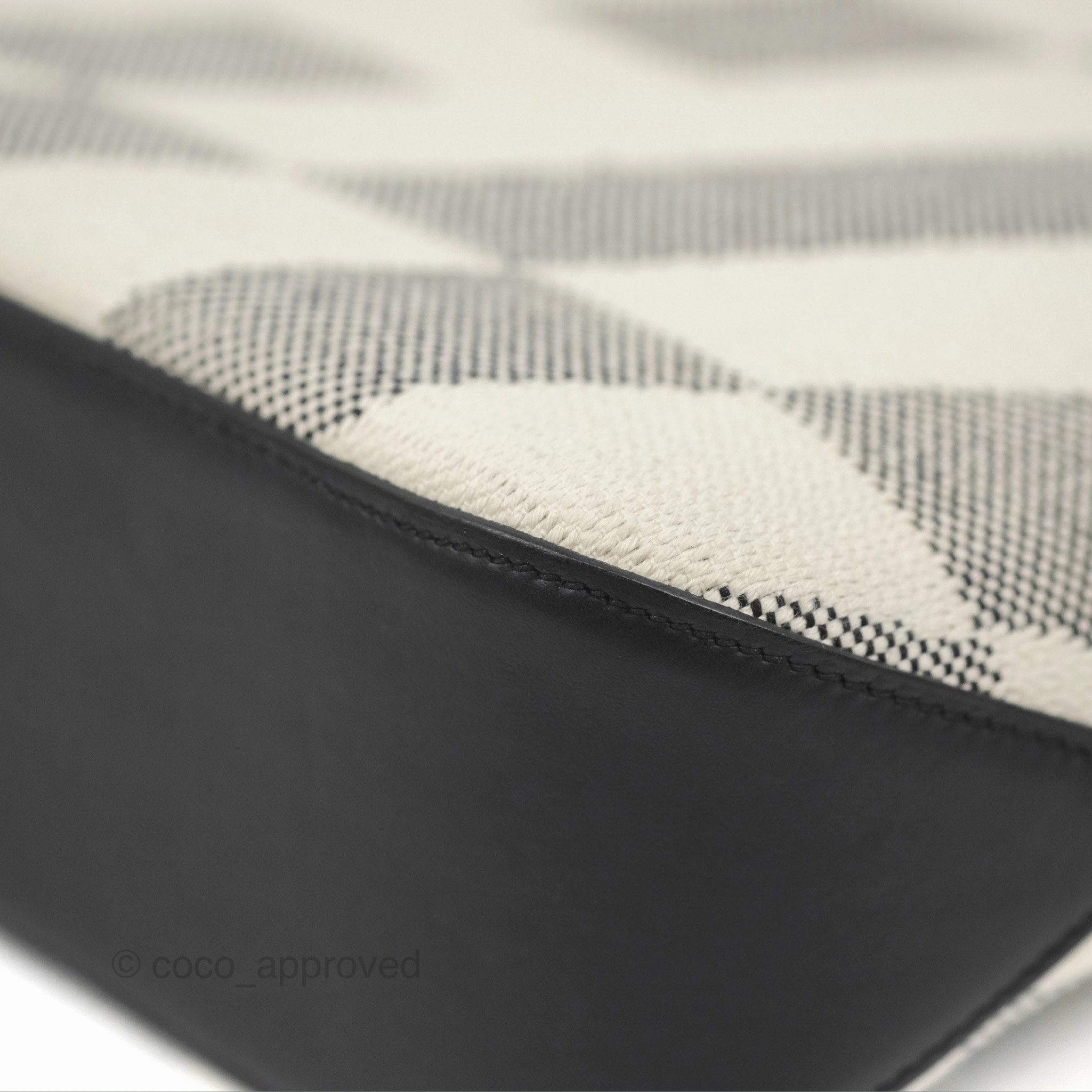 Hermes Cabas H En Biais 27 Black/Ecru Canvas
