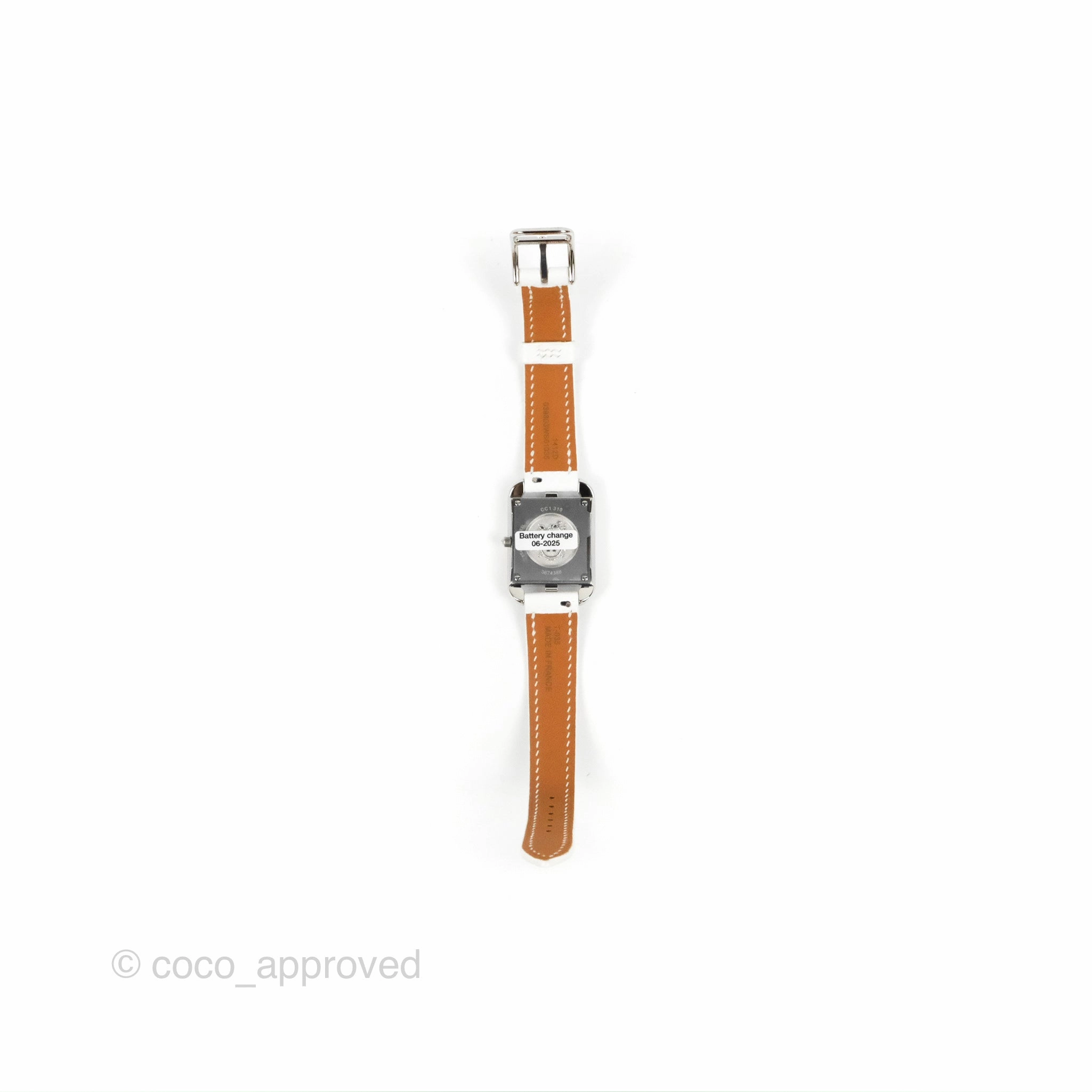Hermes Cape Cod Watch PM 31mm White Epsom Mother-of-pearl Champleve Anchor Chains