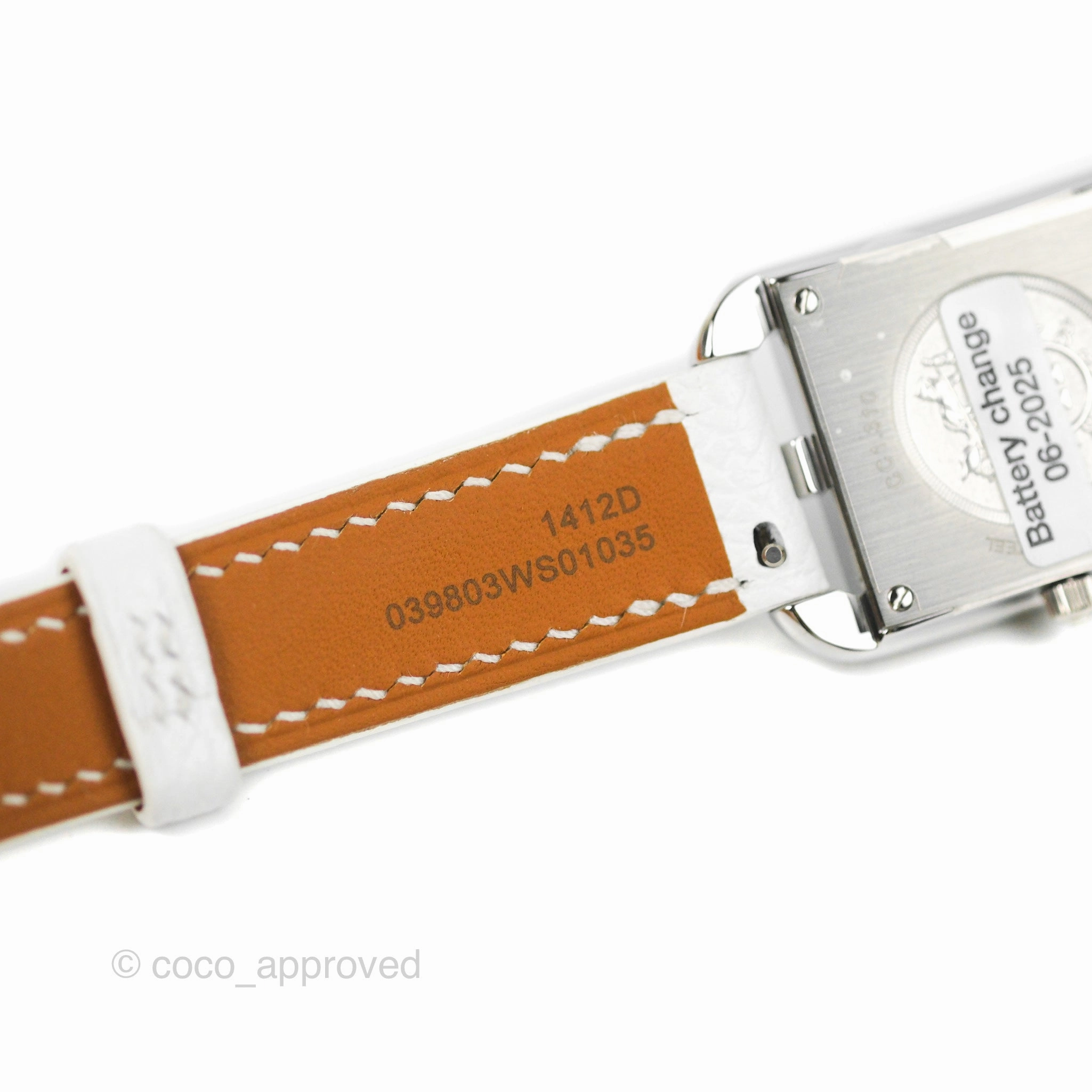 Hermes Cape Cod Watch PM 31mm White Epsom Mother-of-pearl Champleve Anchor Chains