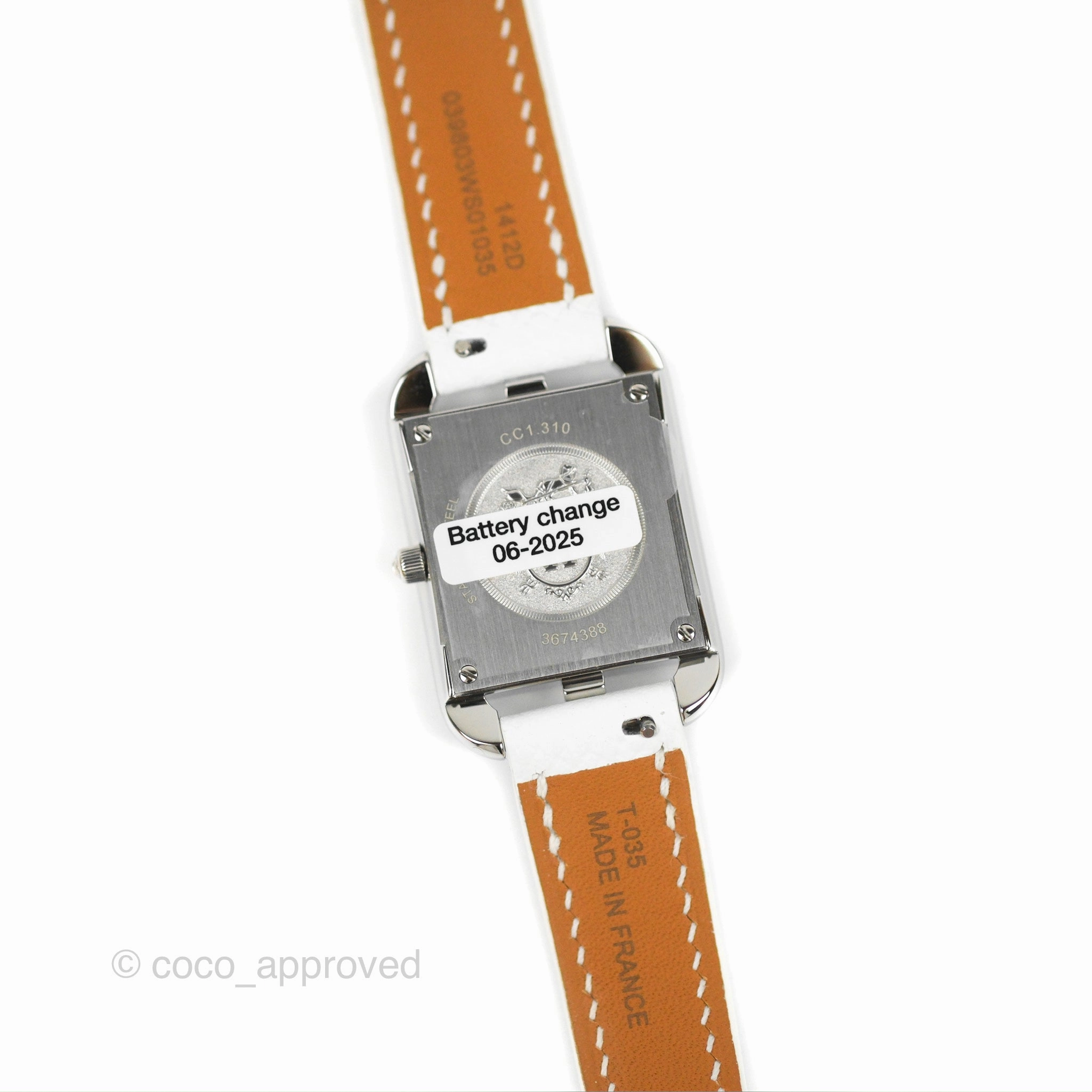 Hermes Cape Cod Watch PM 31mm White Epsom Mother-of-pearl Champleve Anchor Chains