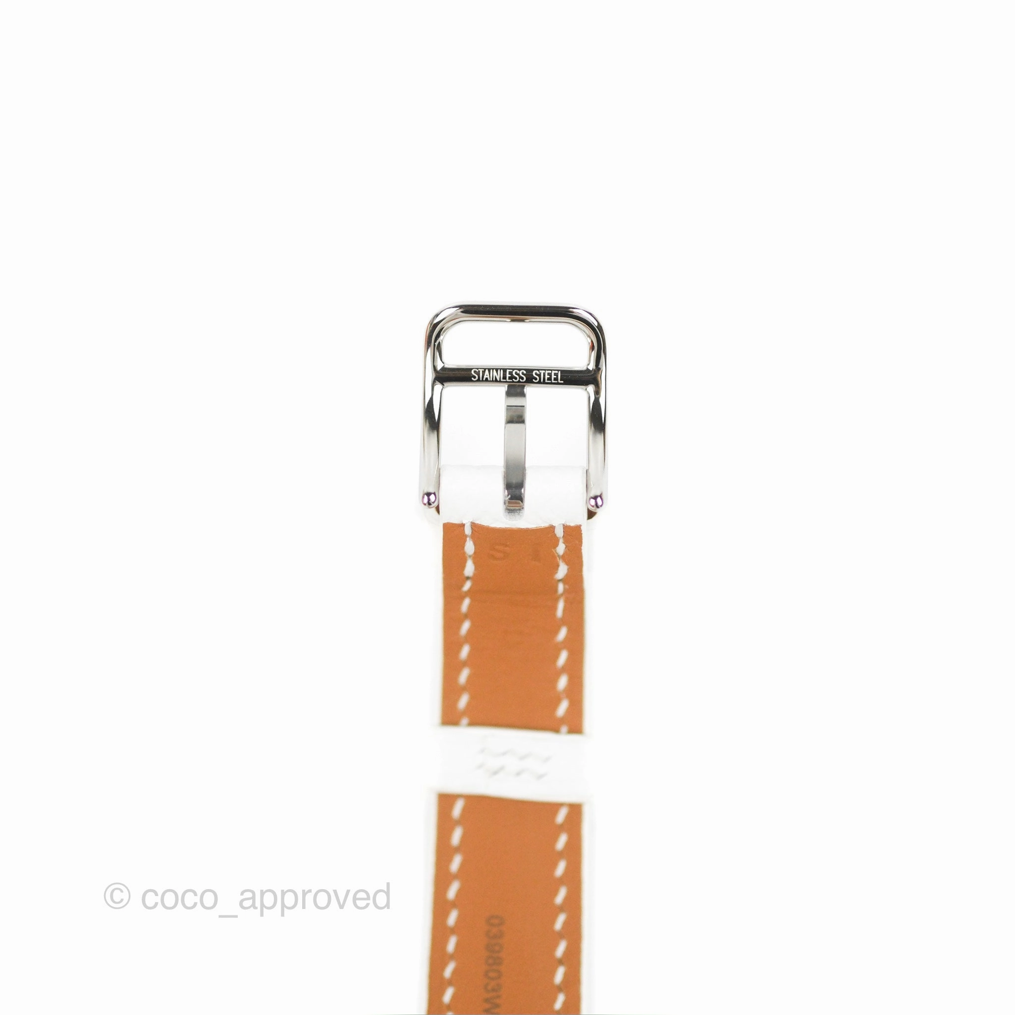 Hermes Cape Cod Watch PM 31mm White Epsom Mother-of-pearl Champleve Anchor Chains