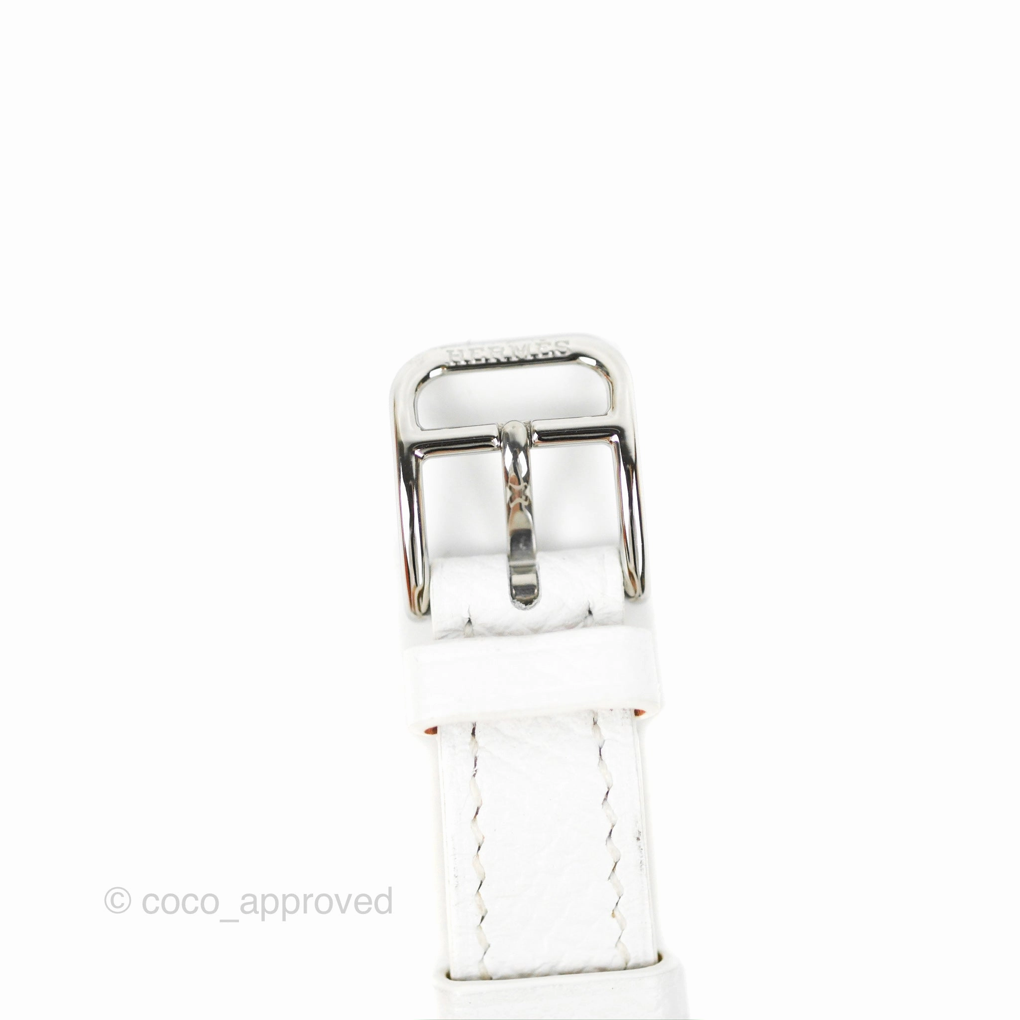 Hermes Cape Cod Watch PM 31mm White Epsom Mother-of-pearl Champleve Anchor Chains