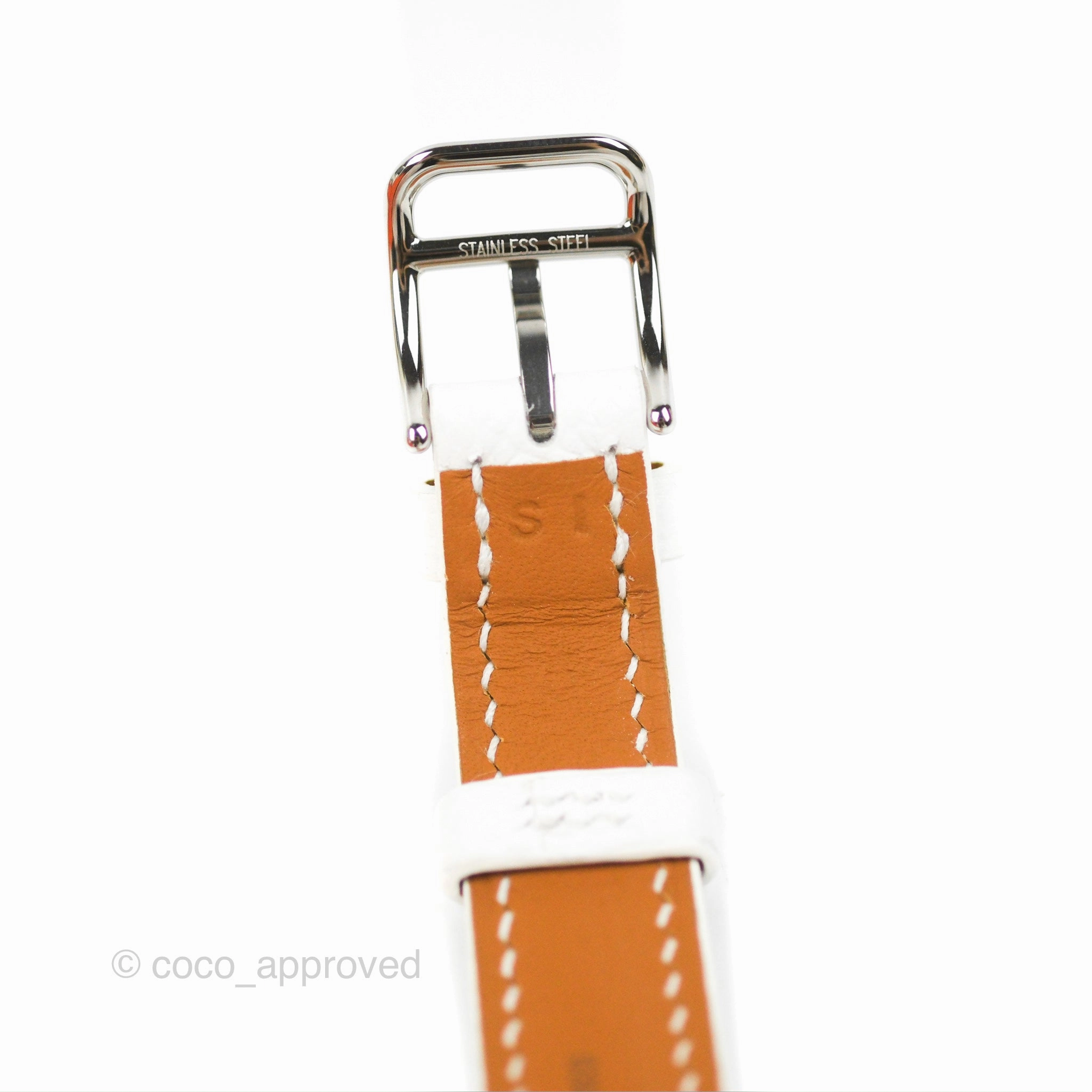 Hermes Cape Cod Watch PM 31mm White Epsom Mother-of-pearl Champleve Anchor Chains