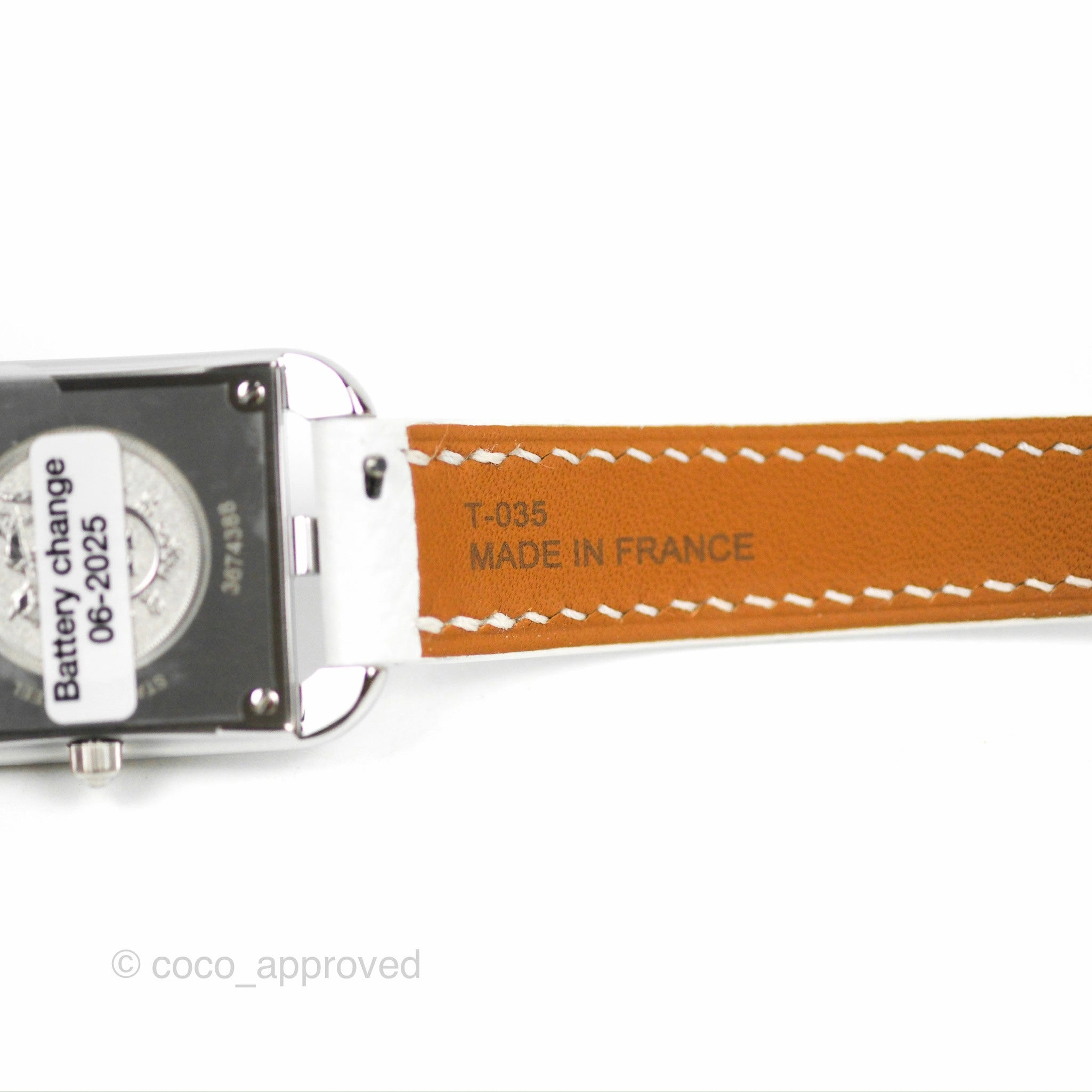 Hermes Cape Cod Watch PM 31mm White Epsom Mother-of-pearl Champleve Anchor Chains