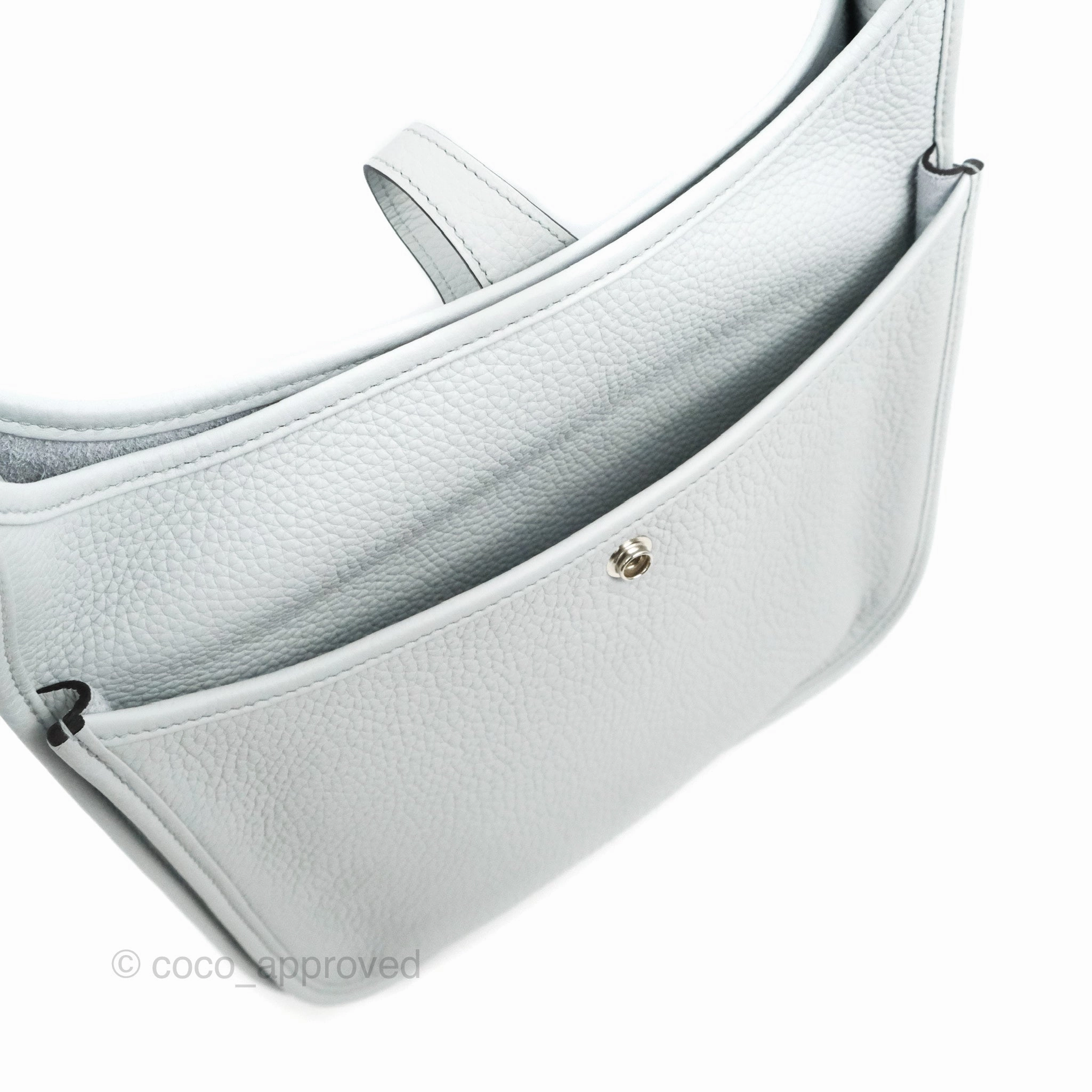 Hermes Evelyne III 29 Bleu Pale Clemence Palladium Hardware