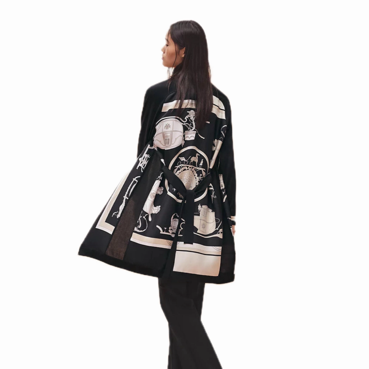 Hermes Ex-Libris Long Twillaine Cardigan