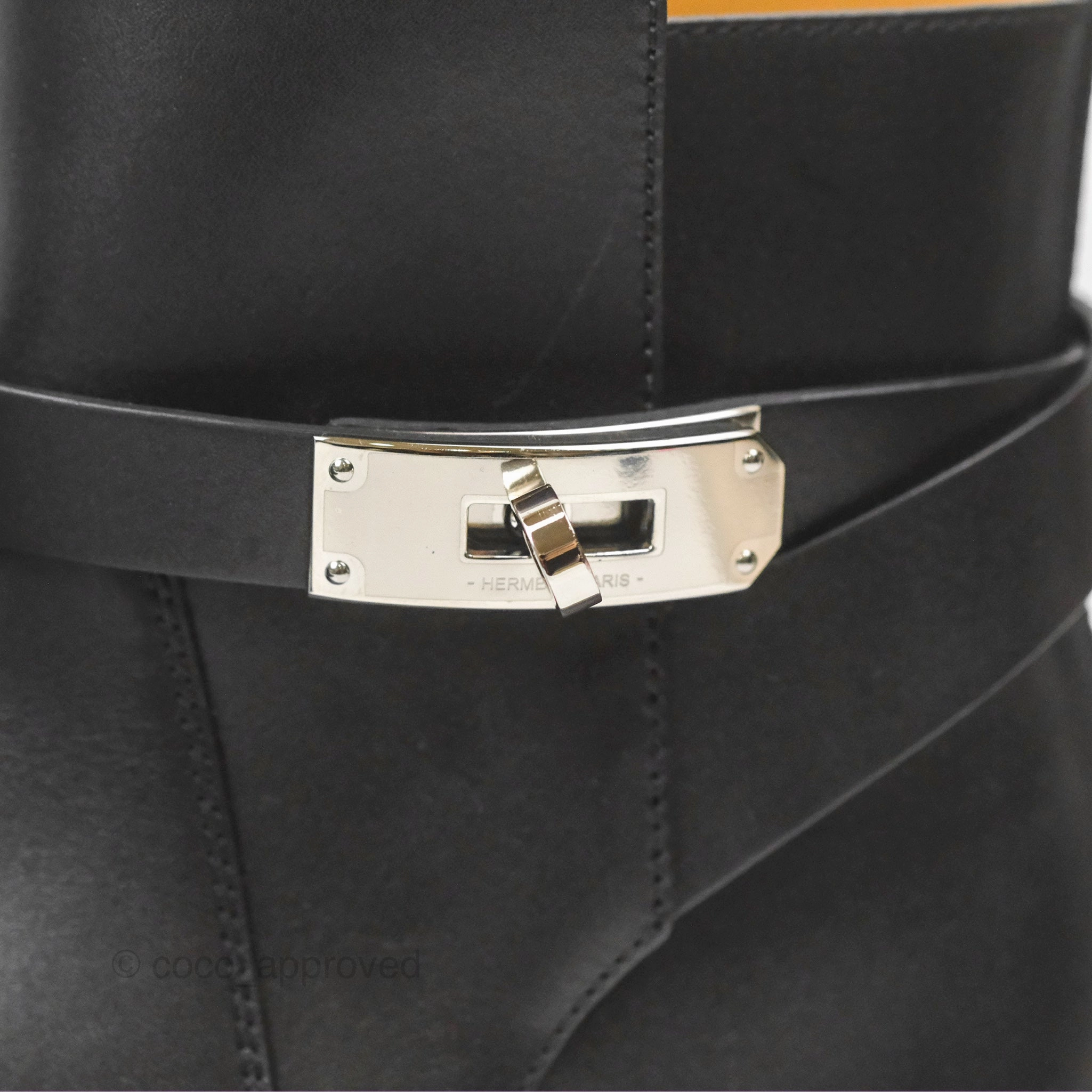 Hermes Follow Ankle Boots Black Calfskin Size 39