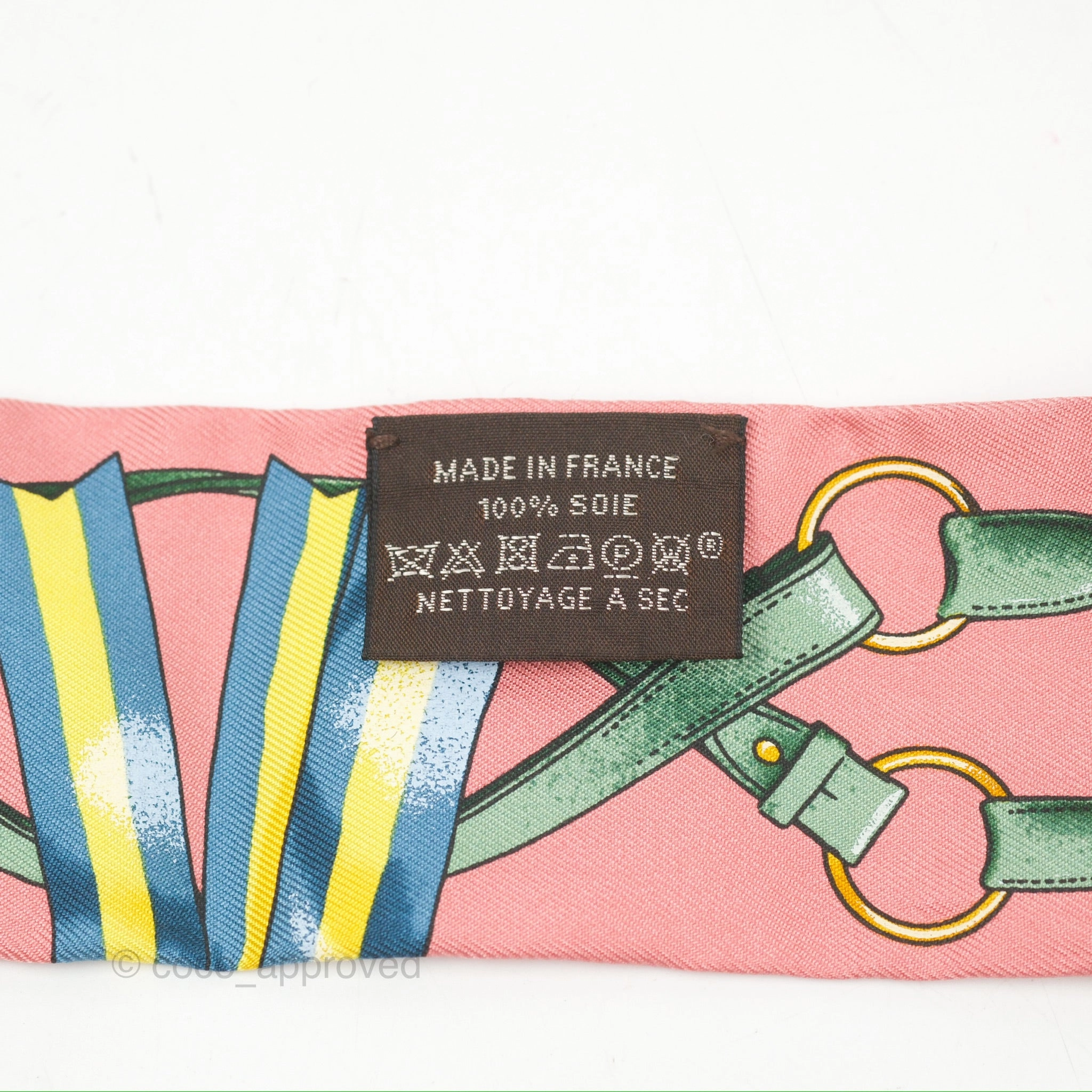 Hermes Jumping Twilly Scarf in Pink and Green Silk