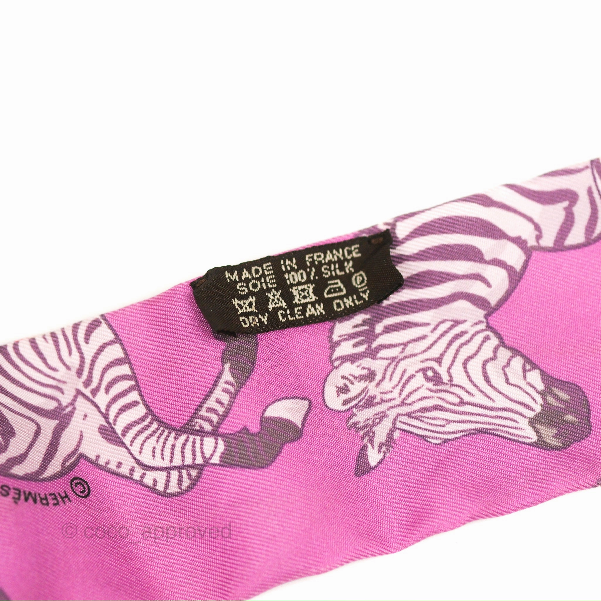 Hermes Les Zebres Silk Twilly