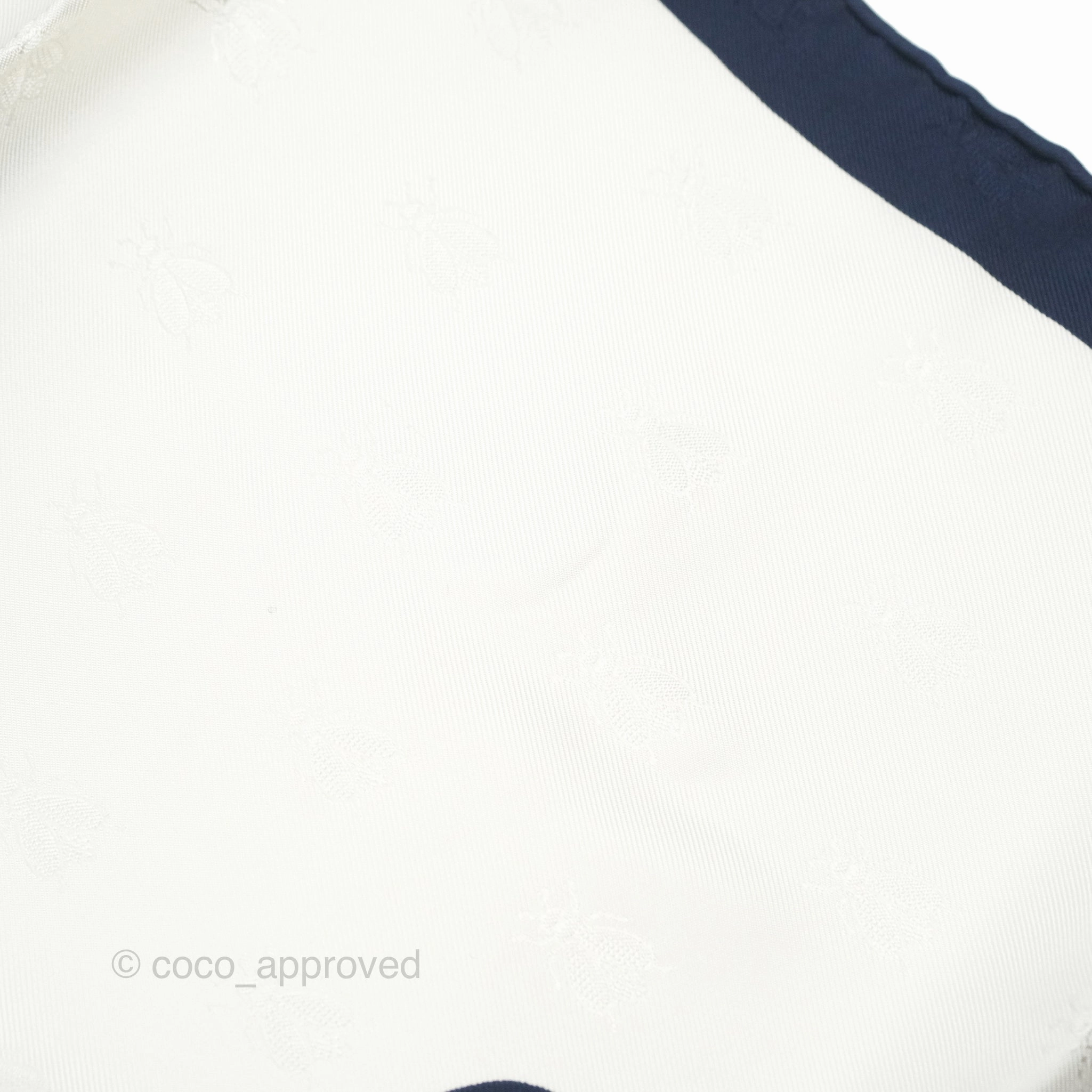 Hermes Silk Harnais De Cour Tattoo Scarf 90 Marine/ Blanc
