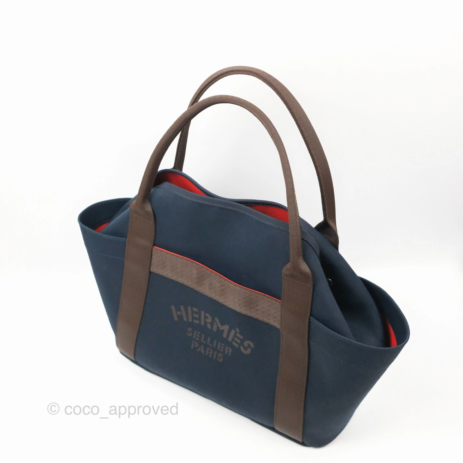 Hermes The Grooming Bag Bleu Navy / Feu