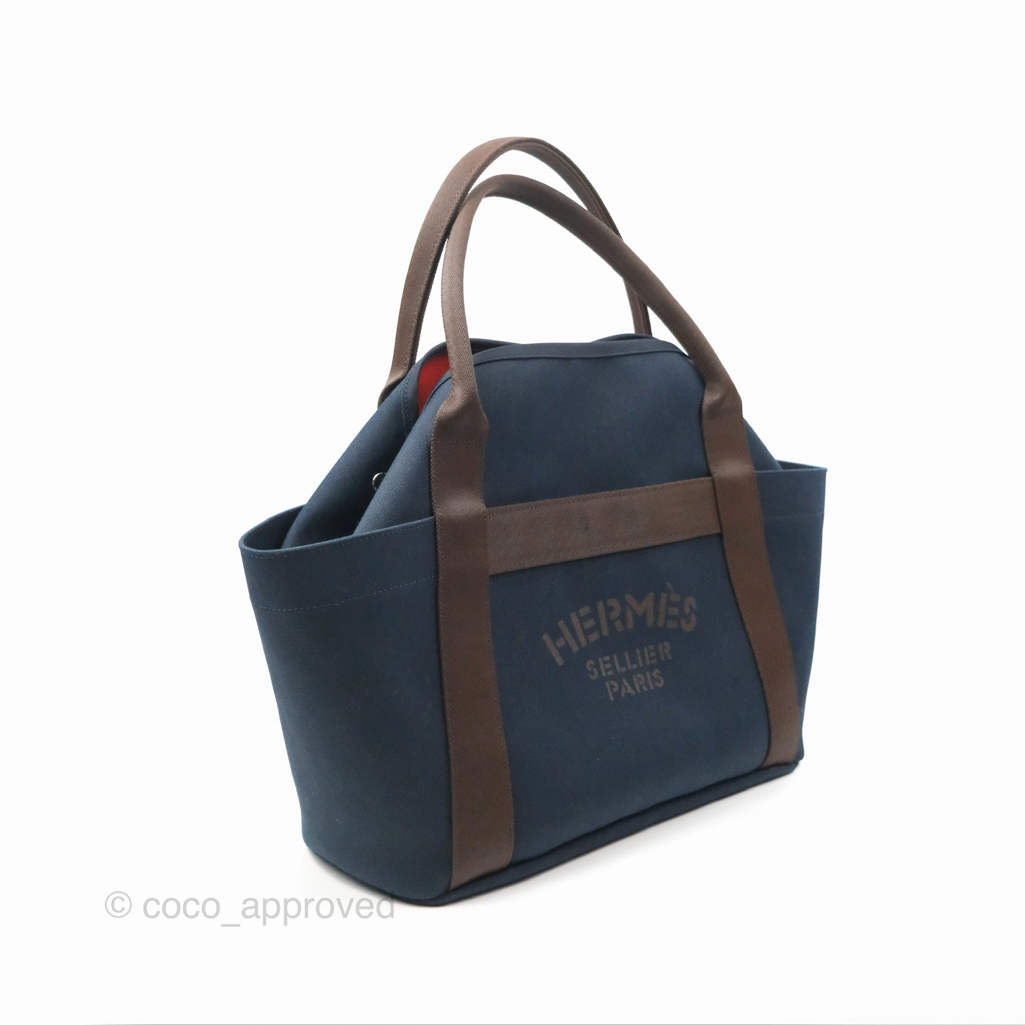 Hermes The Grooming Bag Bleu Navy / Feu