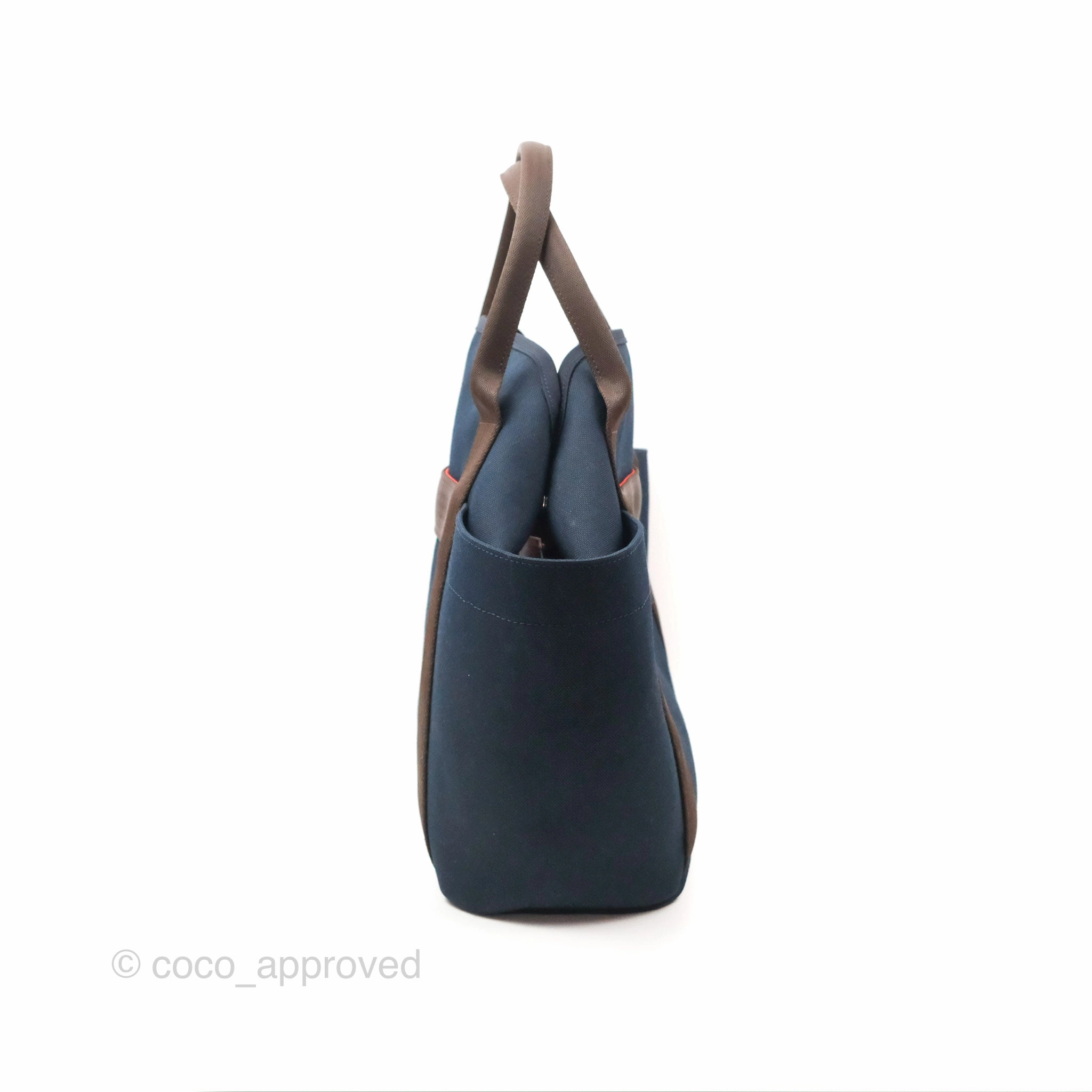Hermes The Grooming Bag Bleu Navy / Feu