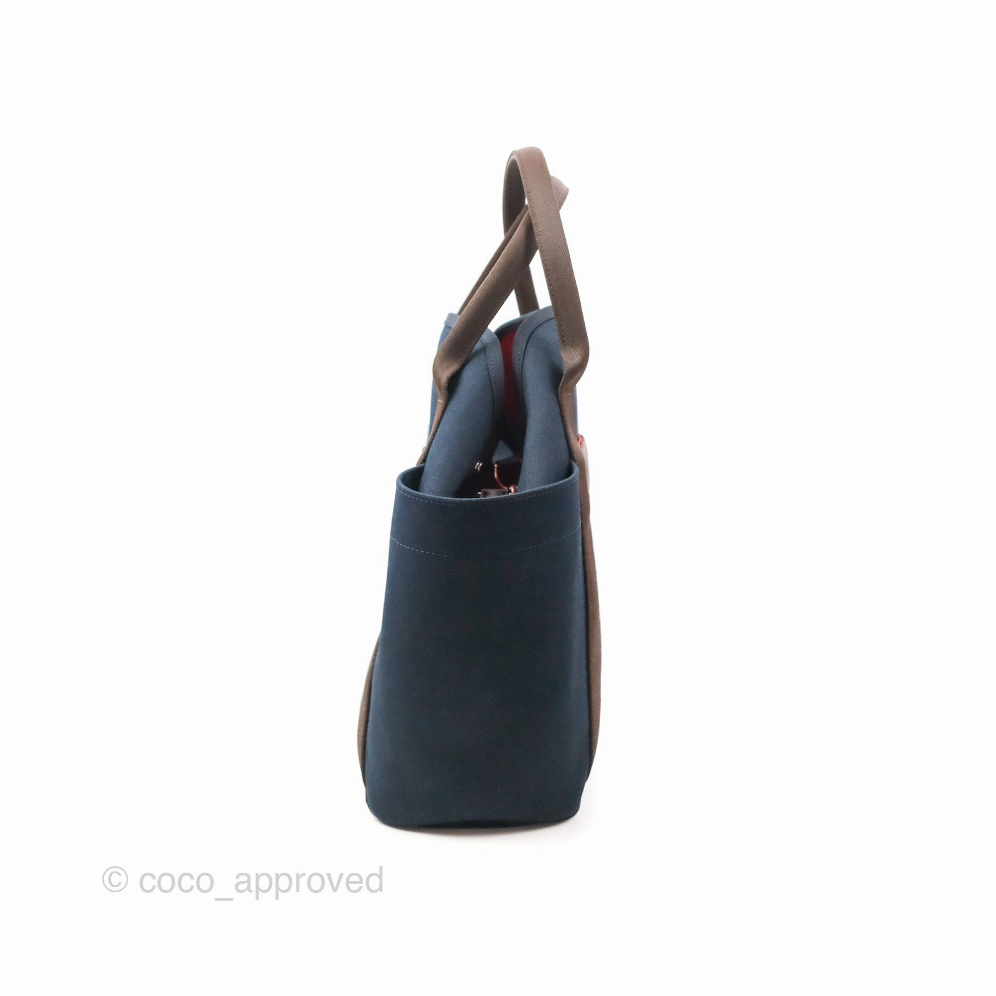 Hermes The Grooming Bag Bleu Navy / Feu