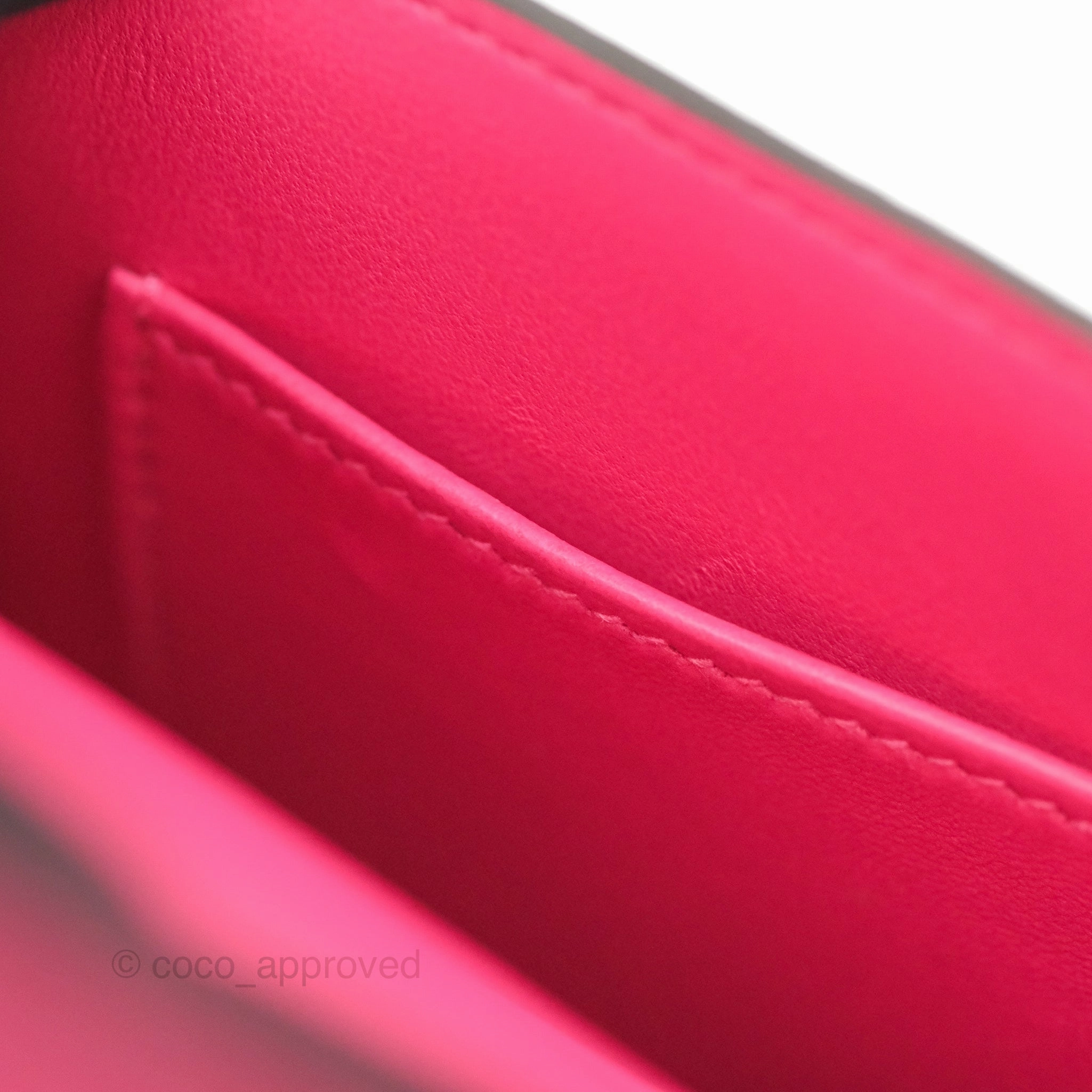 Hermes Verrou Mini Strap Rose Mex Chevre Mysore Flipperball Strap Palladium Hardware
