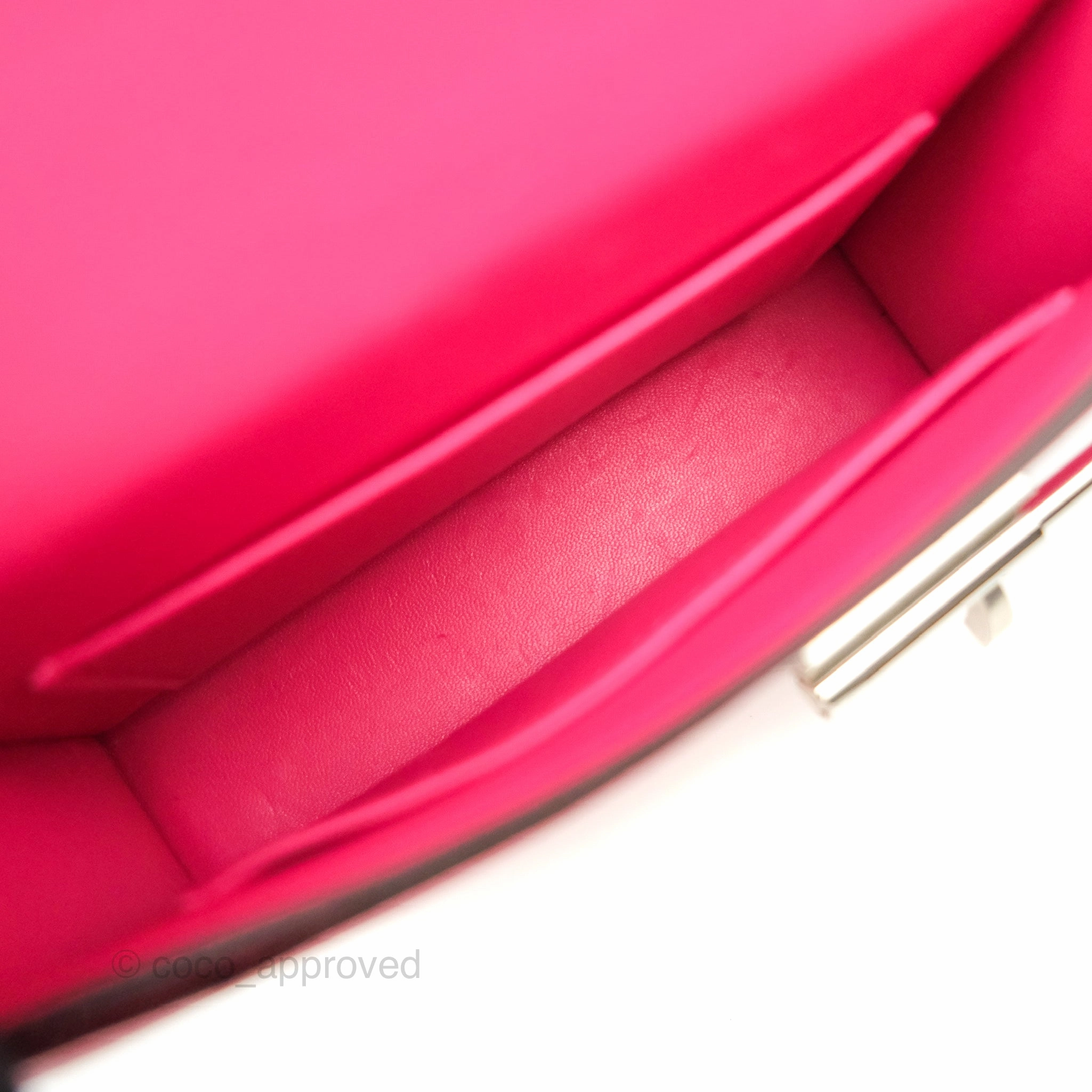 Hermes Verrou Mini Strap Rose Mex Chevre Mysore Flipperball Strap Palladium Hardware