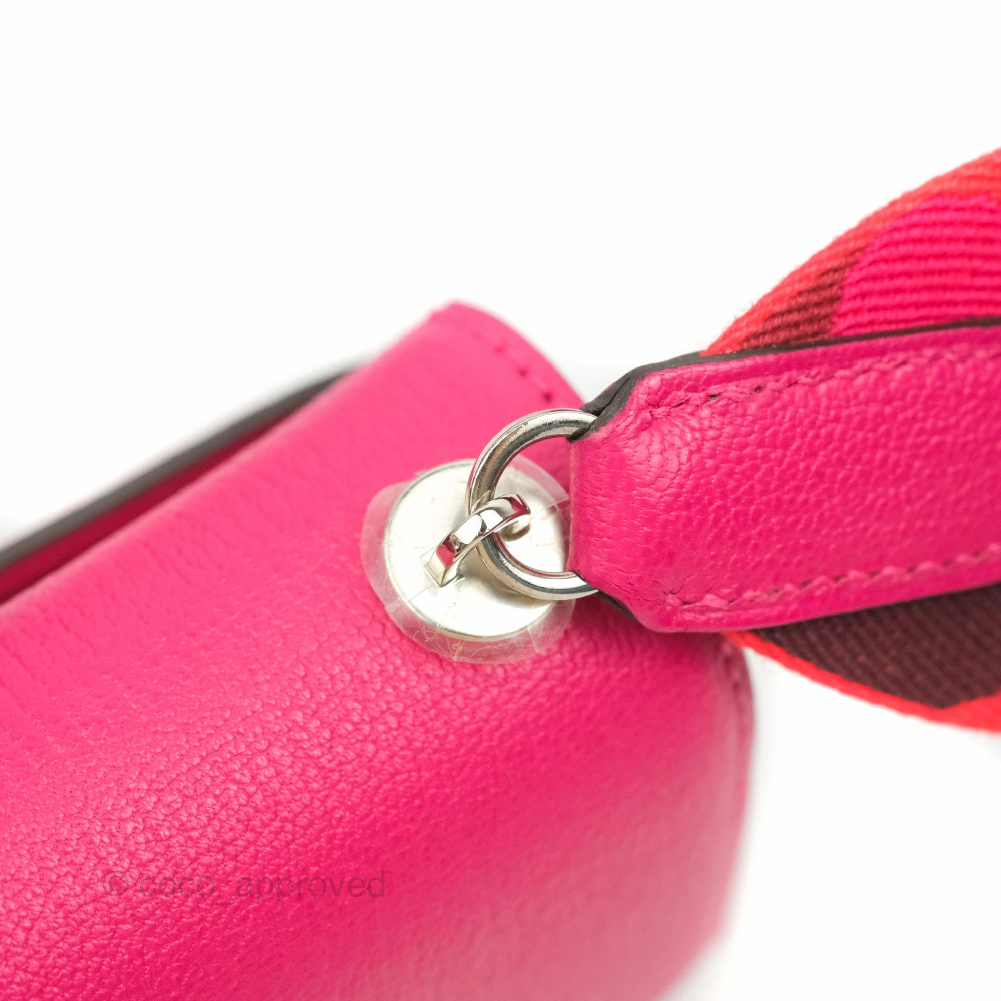 Hermes Verrou Mini Strap Rose Mex Chevre Mysore Flipperball Strap Palladium Hardware
