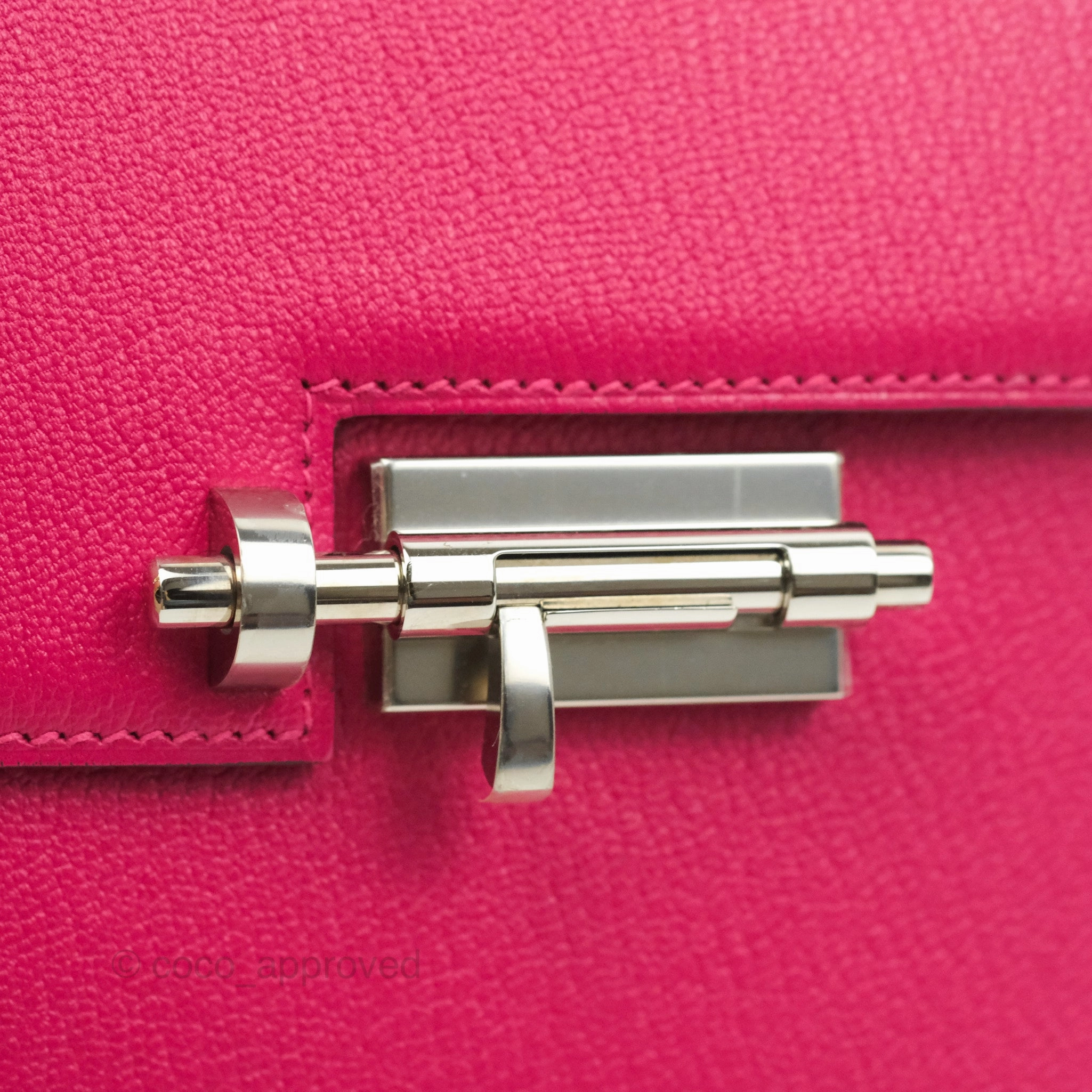 Hermes Verrou Mini Strap Rose Mex Chevre Mysore Flipperball Strap Palladium Hardware