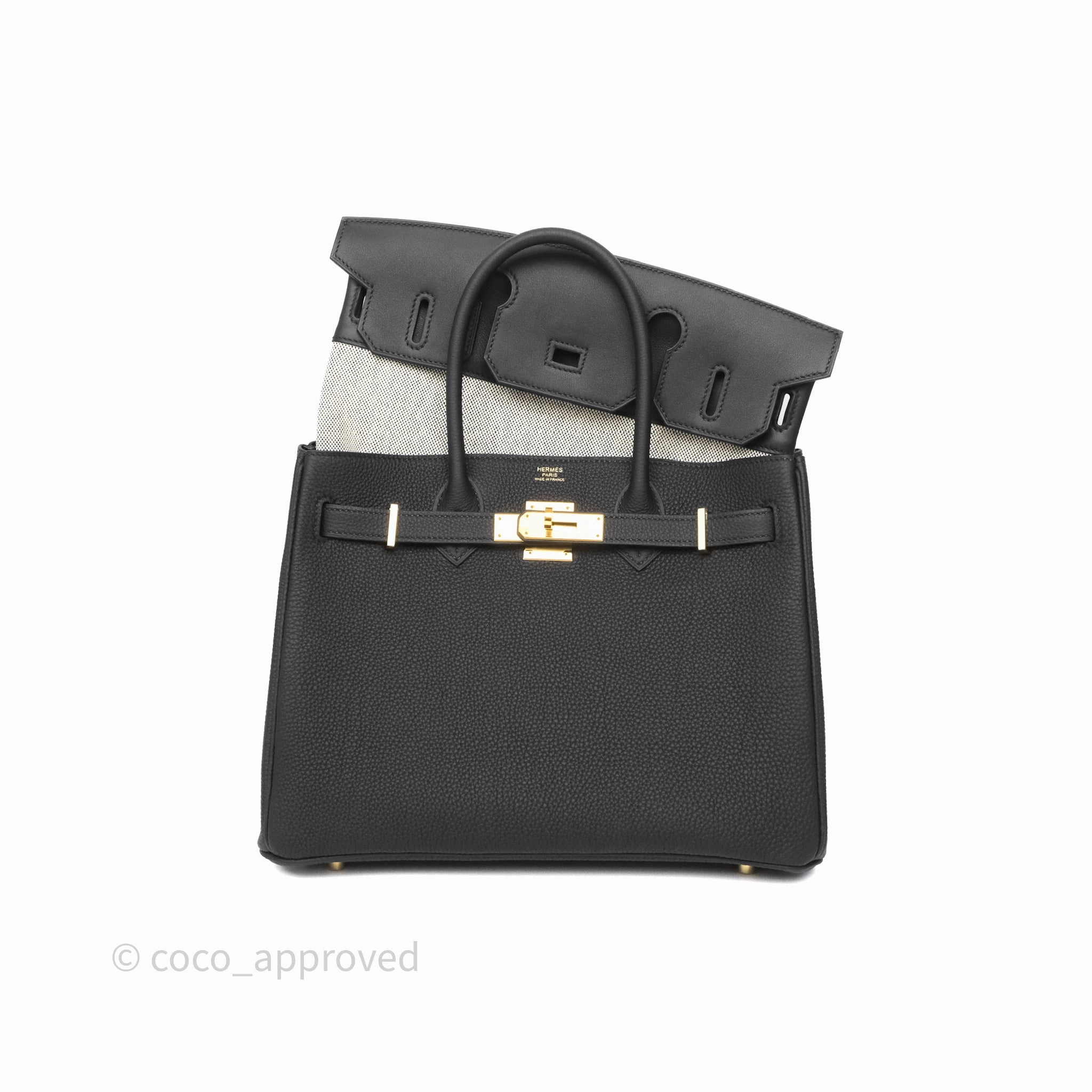 Herms 3 In 1 Birkin 30 Retourne Black Noir 89 Togo Gold Hardware