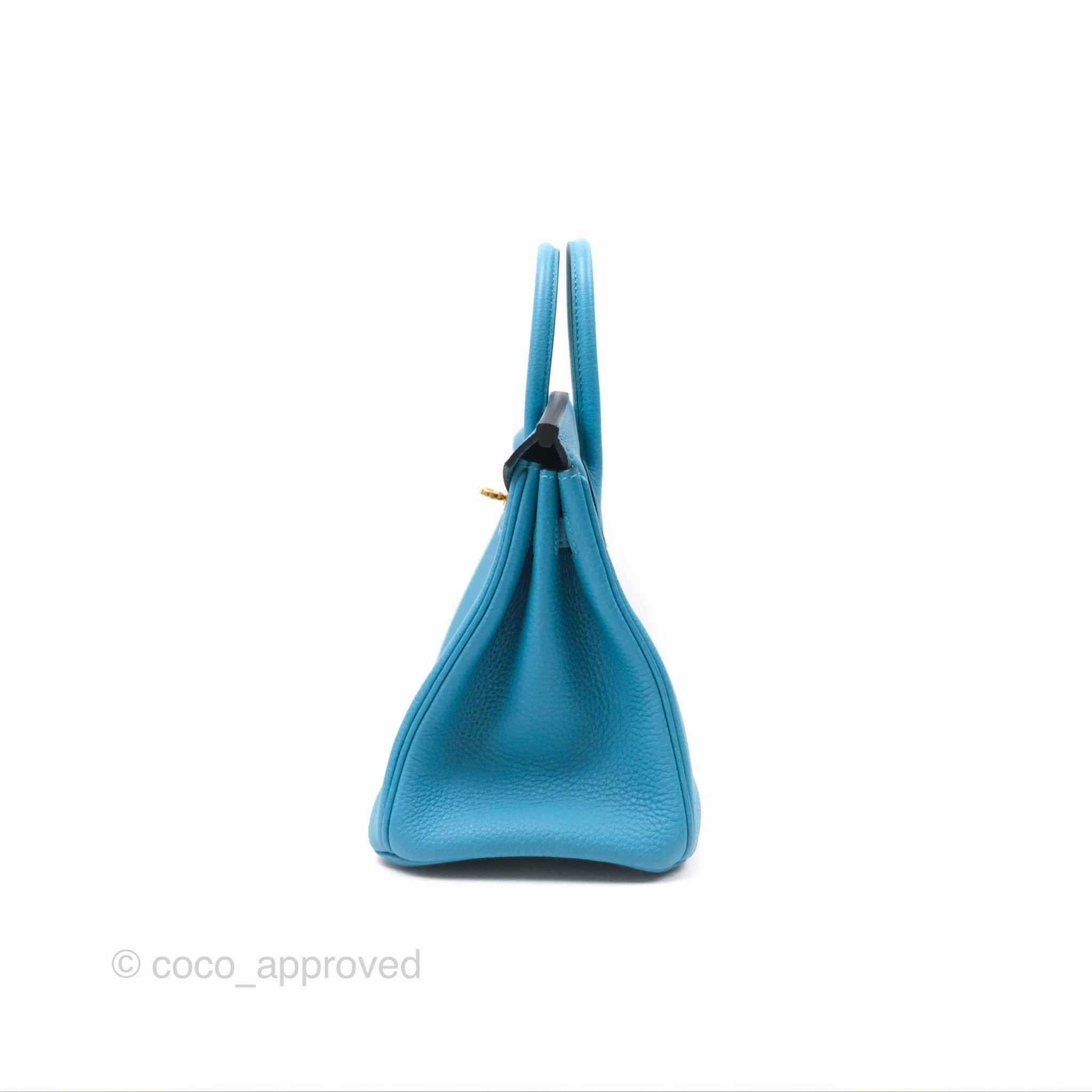 Herms Birkin 25 Bleu Turquoise Togo Gold Hardware