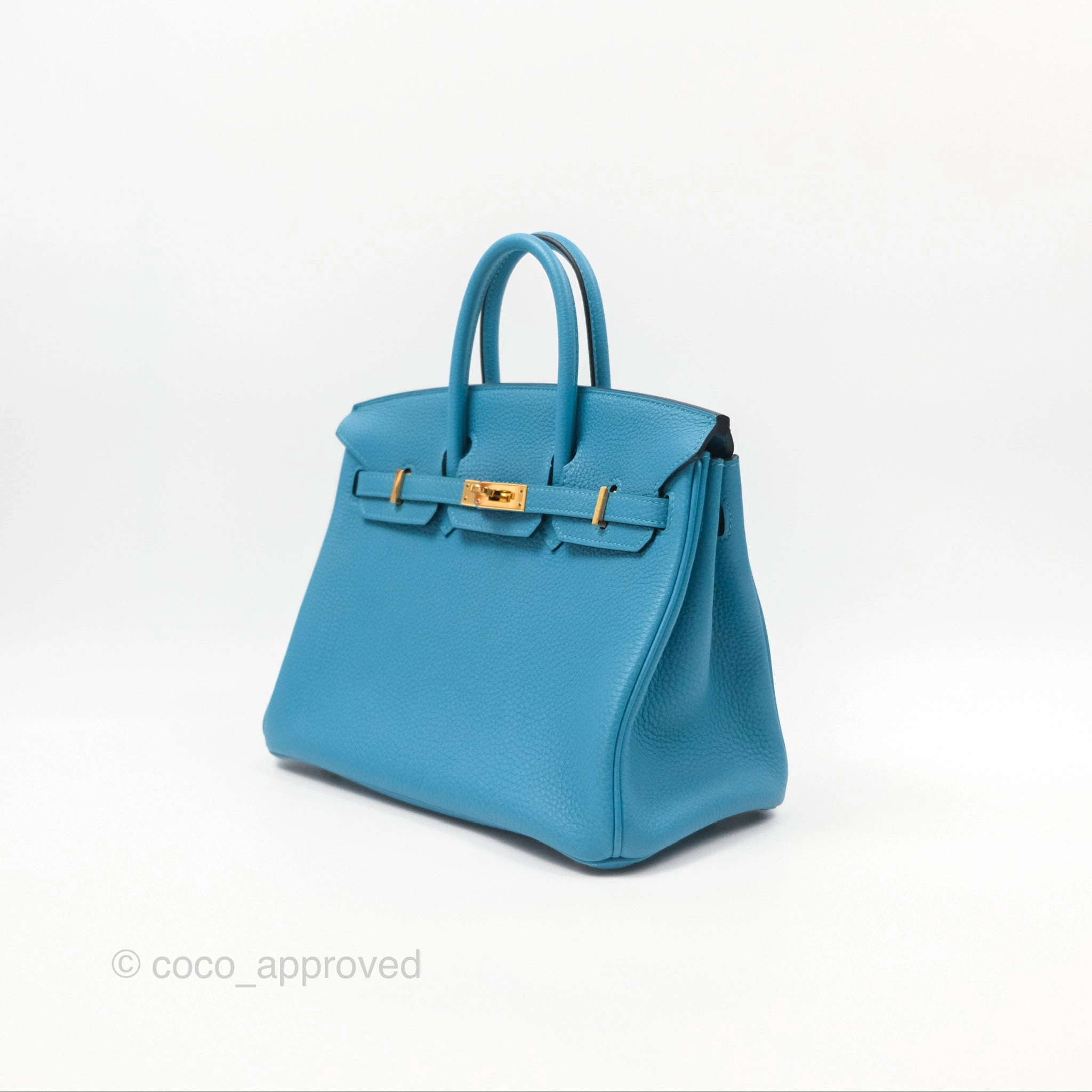 Herms Birkin 25 Bleu Turquoise Togo Gold Hardware