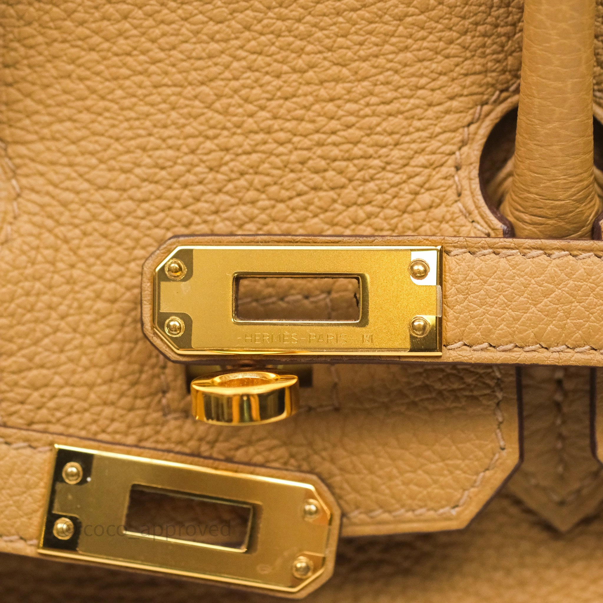 Herms Birkin 25 Retourne Biscuit 4B Togo Gold Hardware