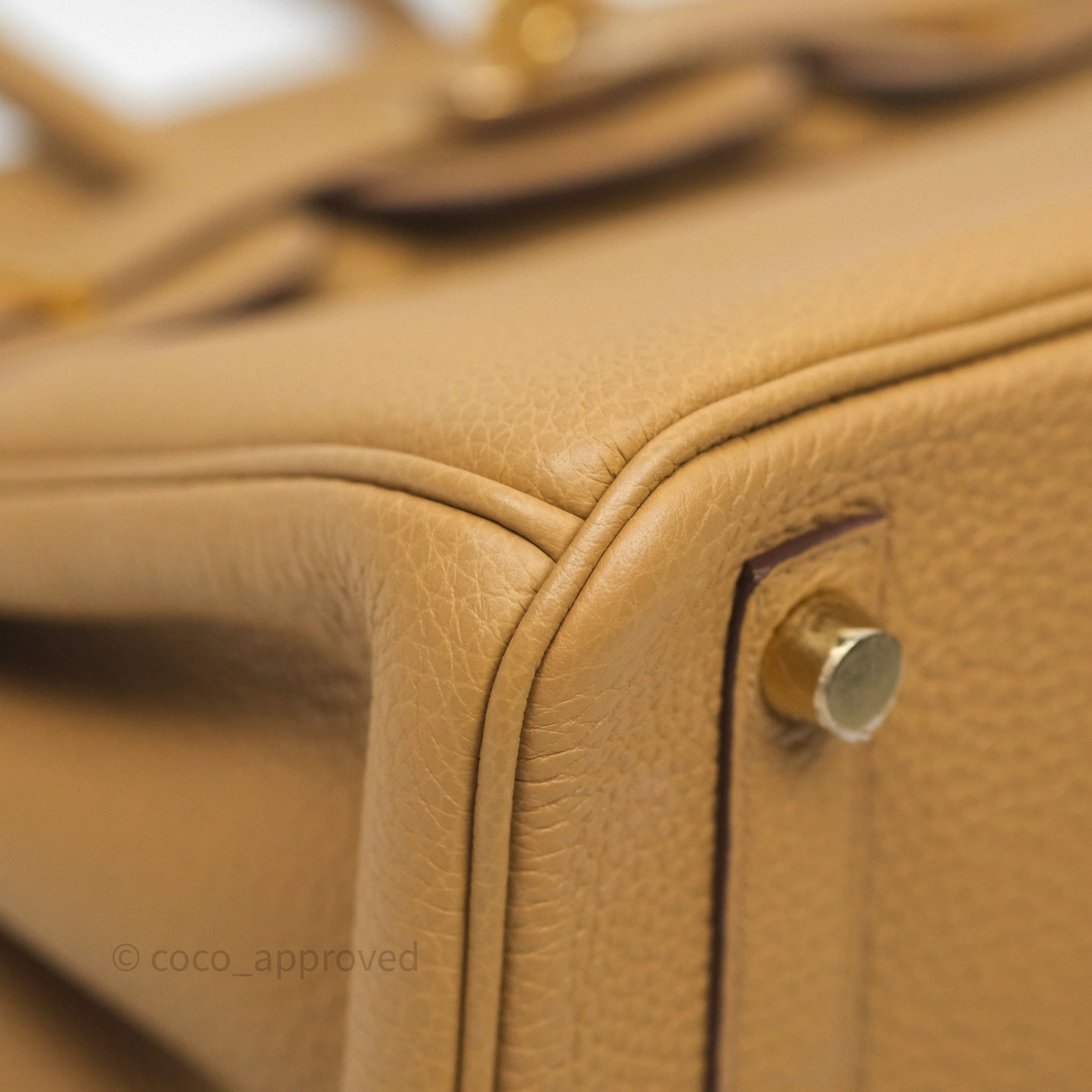 Herms Birkin 25 Retourne Biscuit 4B Togo Gold Hardware