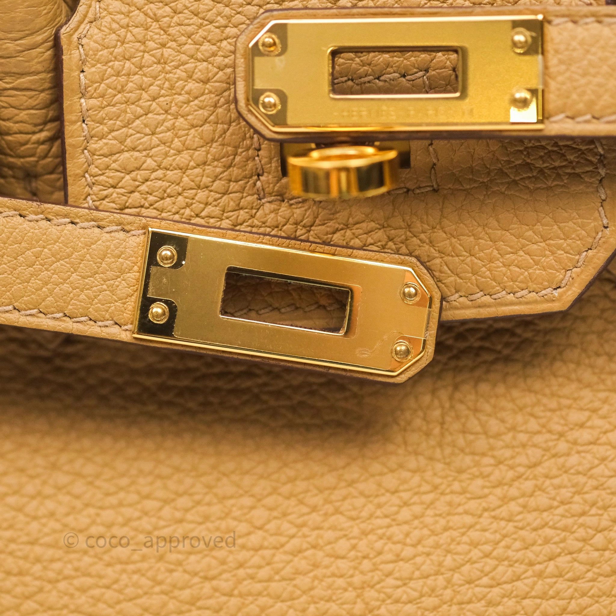 Herms Birkin 25 Retourne Biscuit 4B Togo Gold Hardware