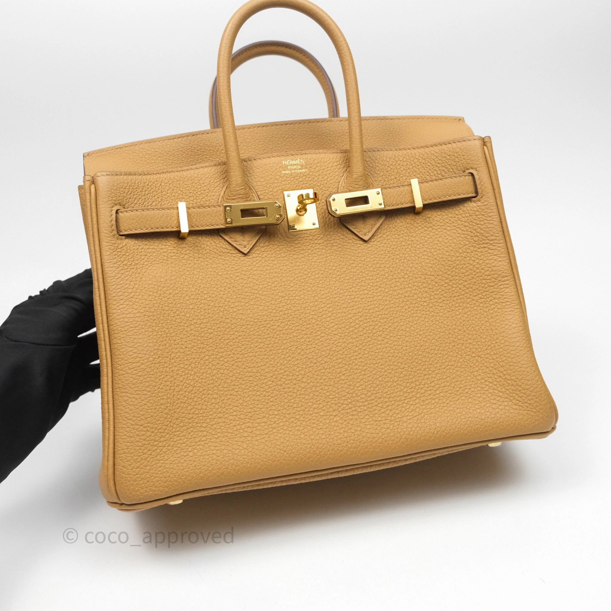 Herms Birkin 25 Retourne Biscuit 4B Togo Gold Hardware