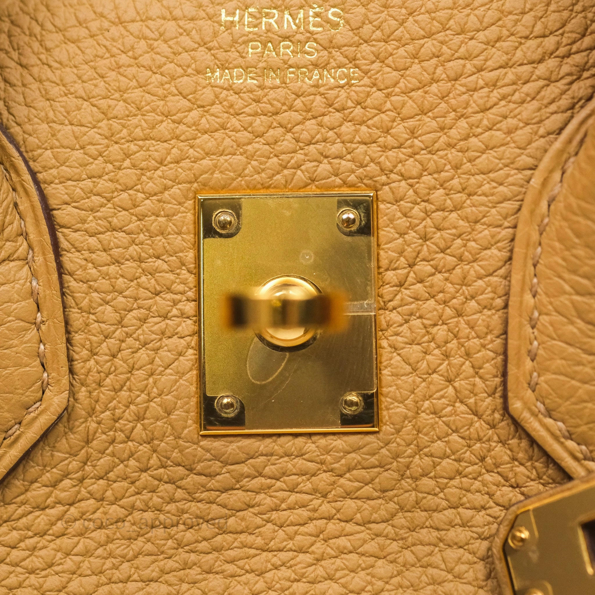 Herms Birkin 25 Retourne Biscuit 4B Togo Gold Hardware