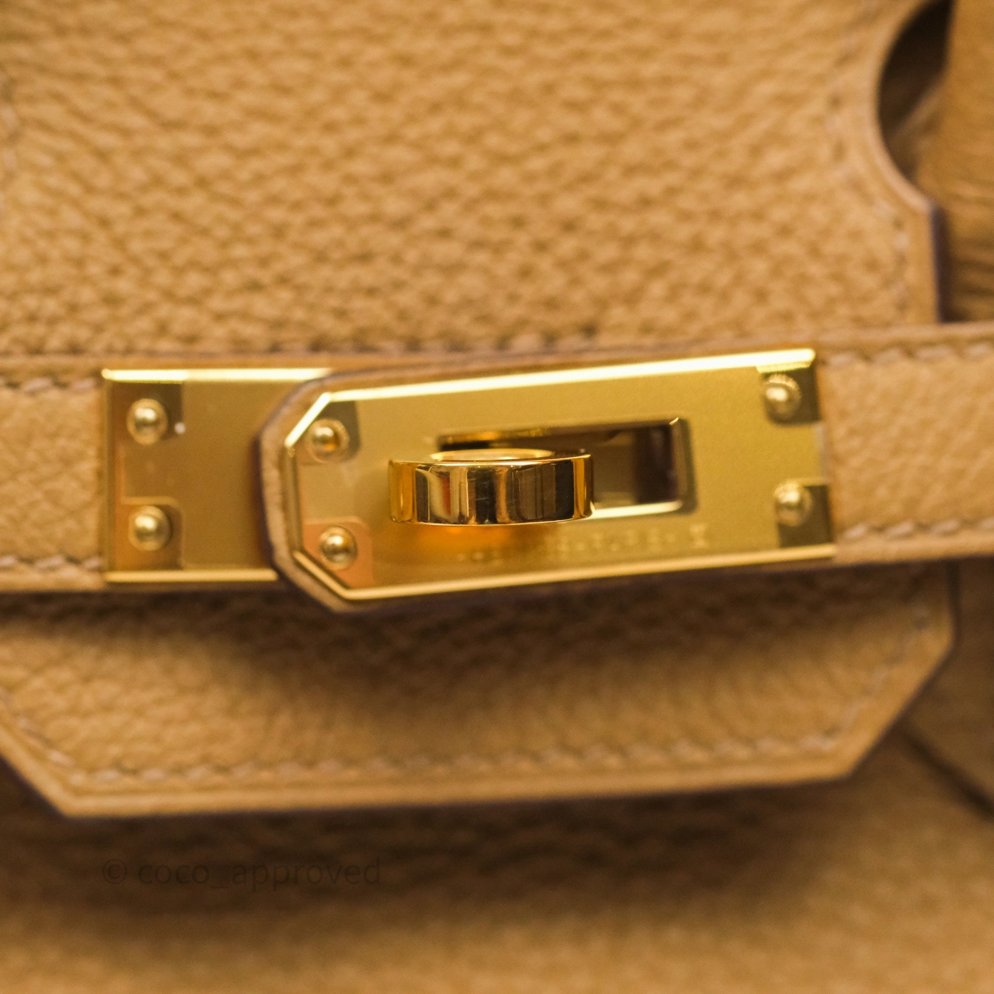 Herms Birkin 25 Retourne Biscuit 4B Togo Gold Hardware