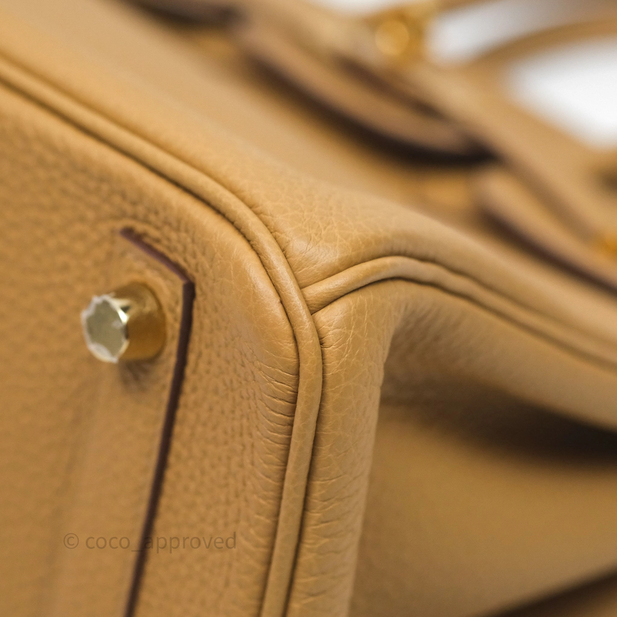 Herms Birkin 25 Retourne Biscuit 4B Togo Gold Hardware
