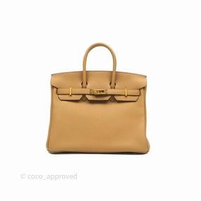 Herms Birkin 25 Retourne Biscuit 4B Togo Gold Hardware