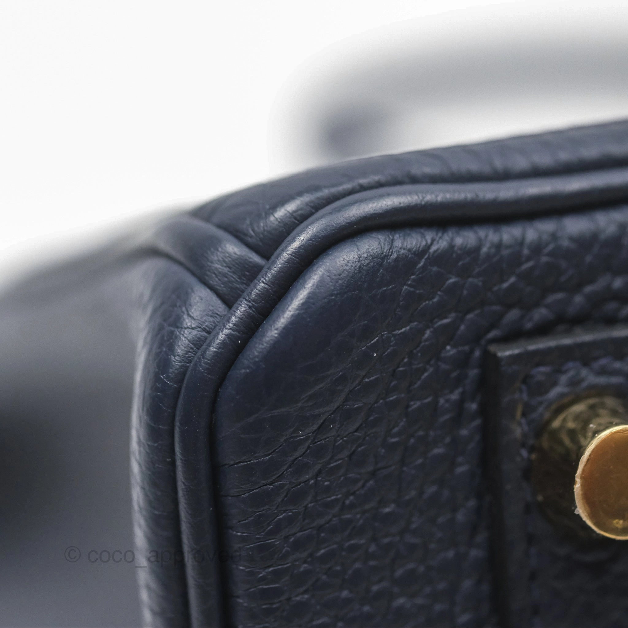 Herms Birkin 25 Retourne Bleu Nuit 2Z Togo Gold Hardware