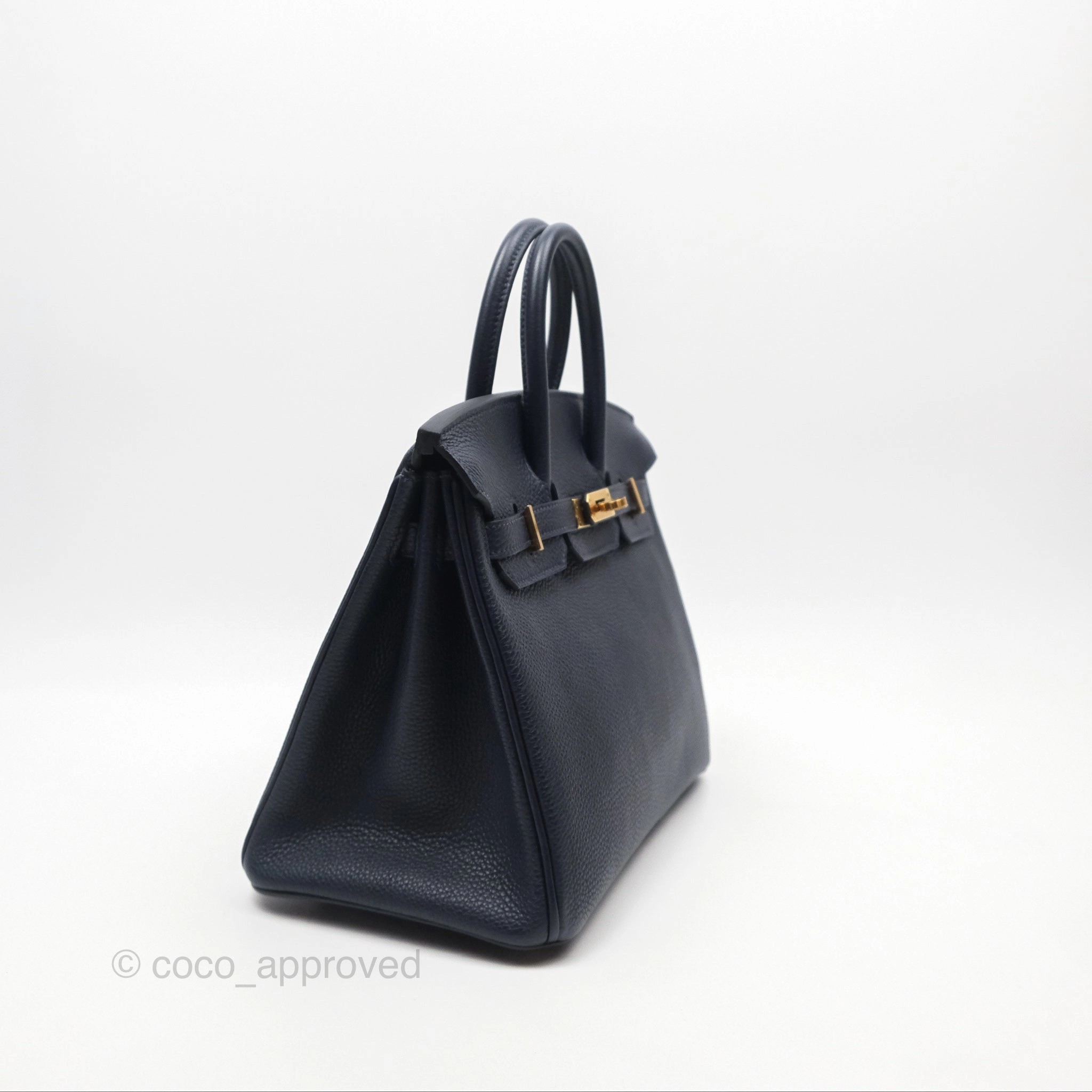 Herms Birkin 25 Retourne Bleu Nuit 2Z Togo Gold Hardware