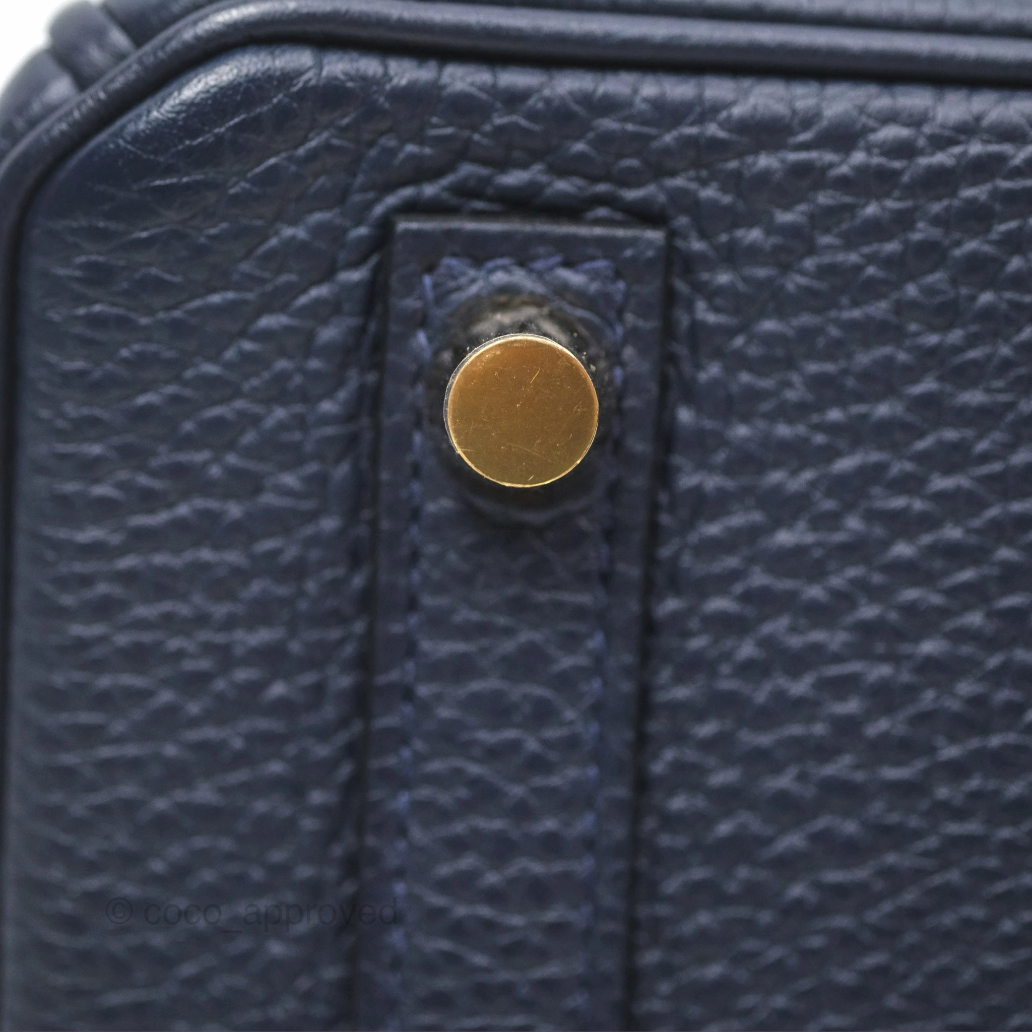 Herms Birkin 25 Retourne Bleu Nuit 2Z Togo Gold Hardware