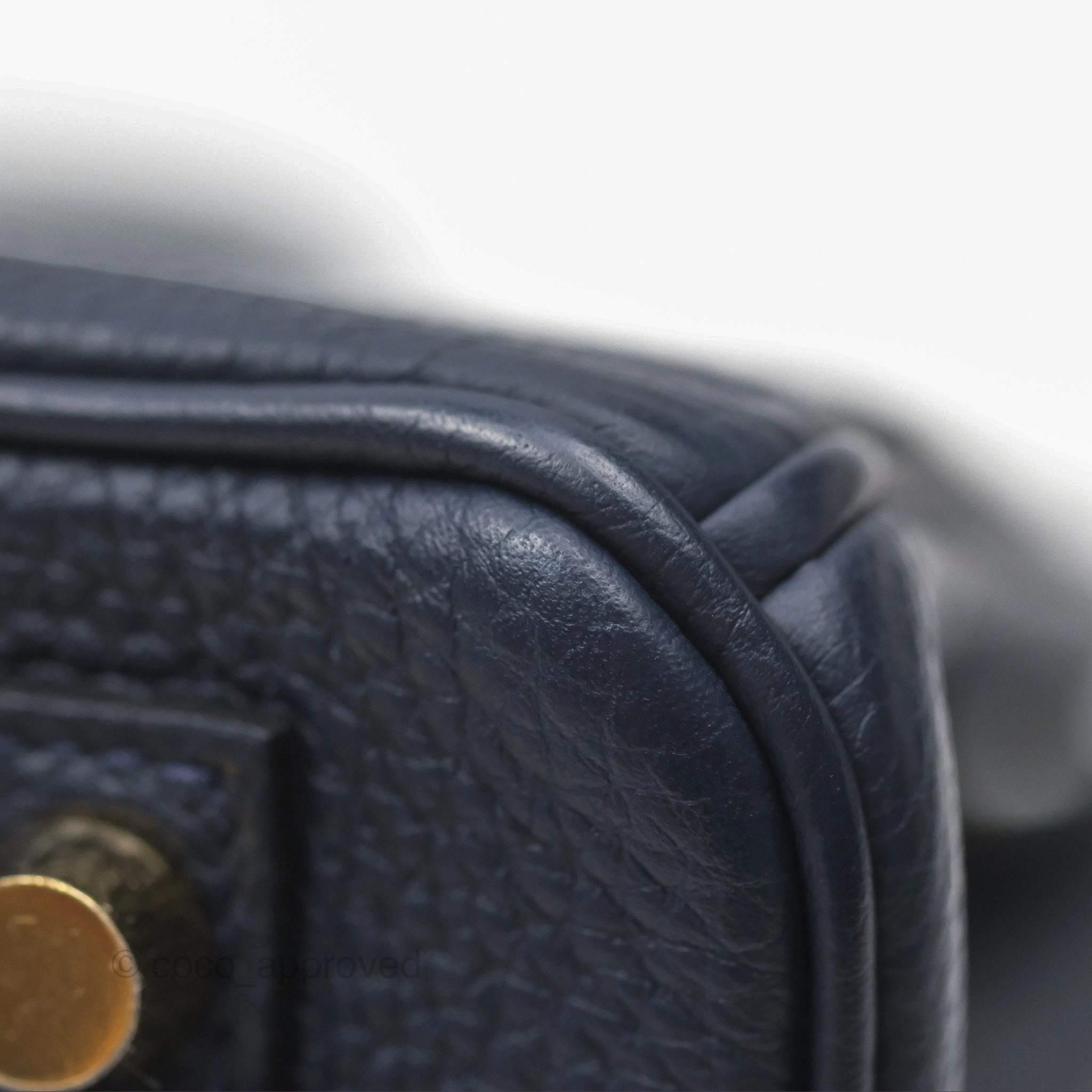 Herms Birkin 25 Retourne Bleu Nuit 2Z Togo Gold Hardware