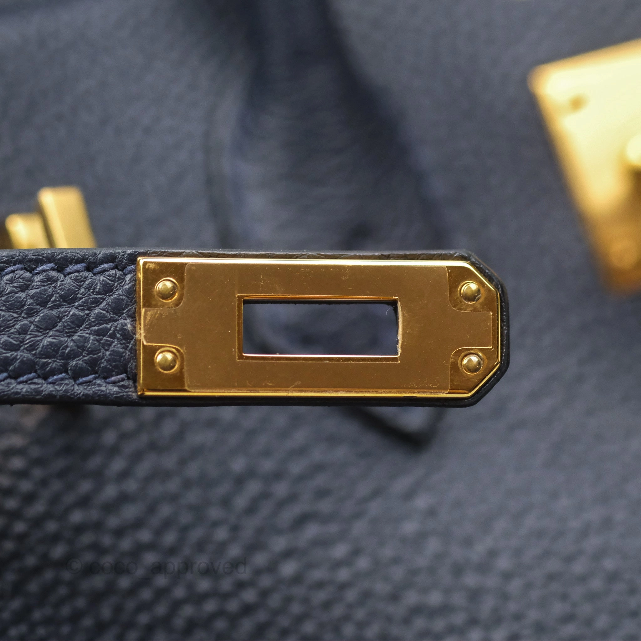 Herms Birkin 25 Retourne Bleu Nuit 2Z Togo Gold Hardware