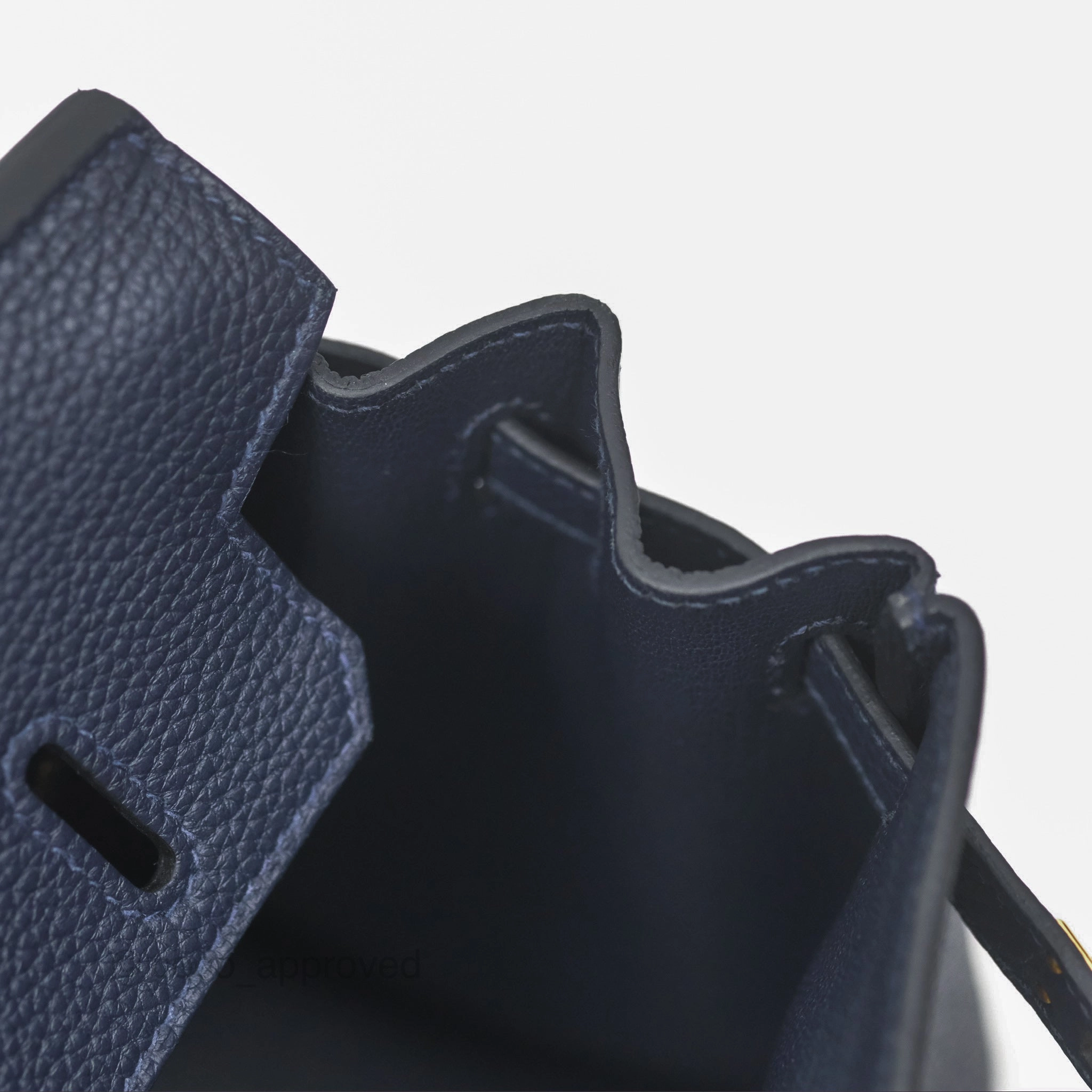 Herms Birkin 25 Retourne Bleu Nuit 2Z Togo Gold Hardware